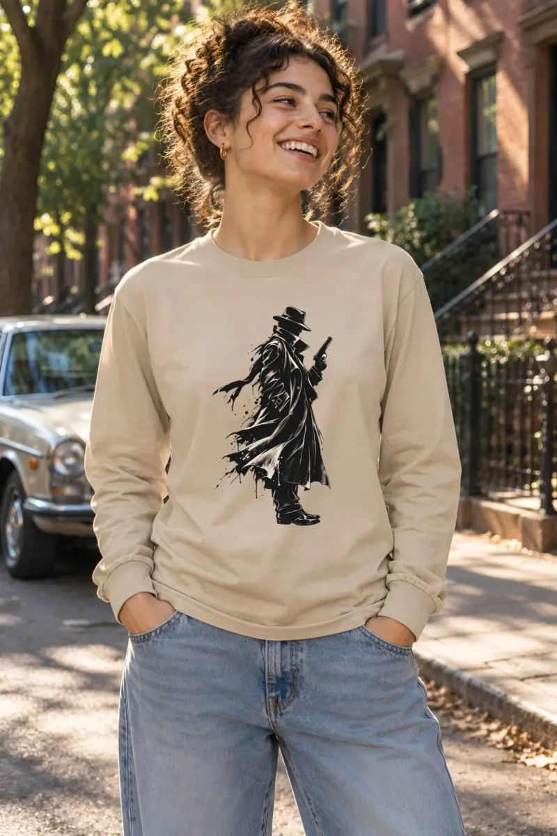 "Noir Detective" Unisex Longsleeve T-shirt