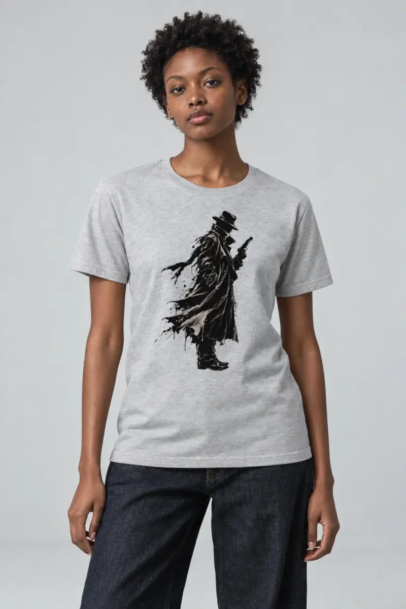 "Noir Spy Silhouette" Heavyweight Unisex Crewneck T-shirt | Gildan 5000