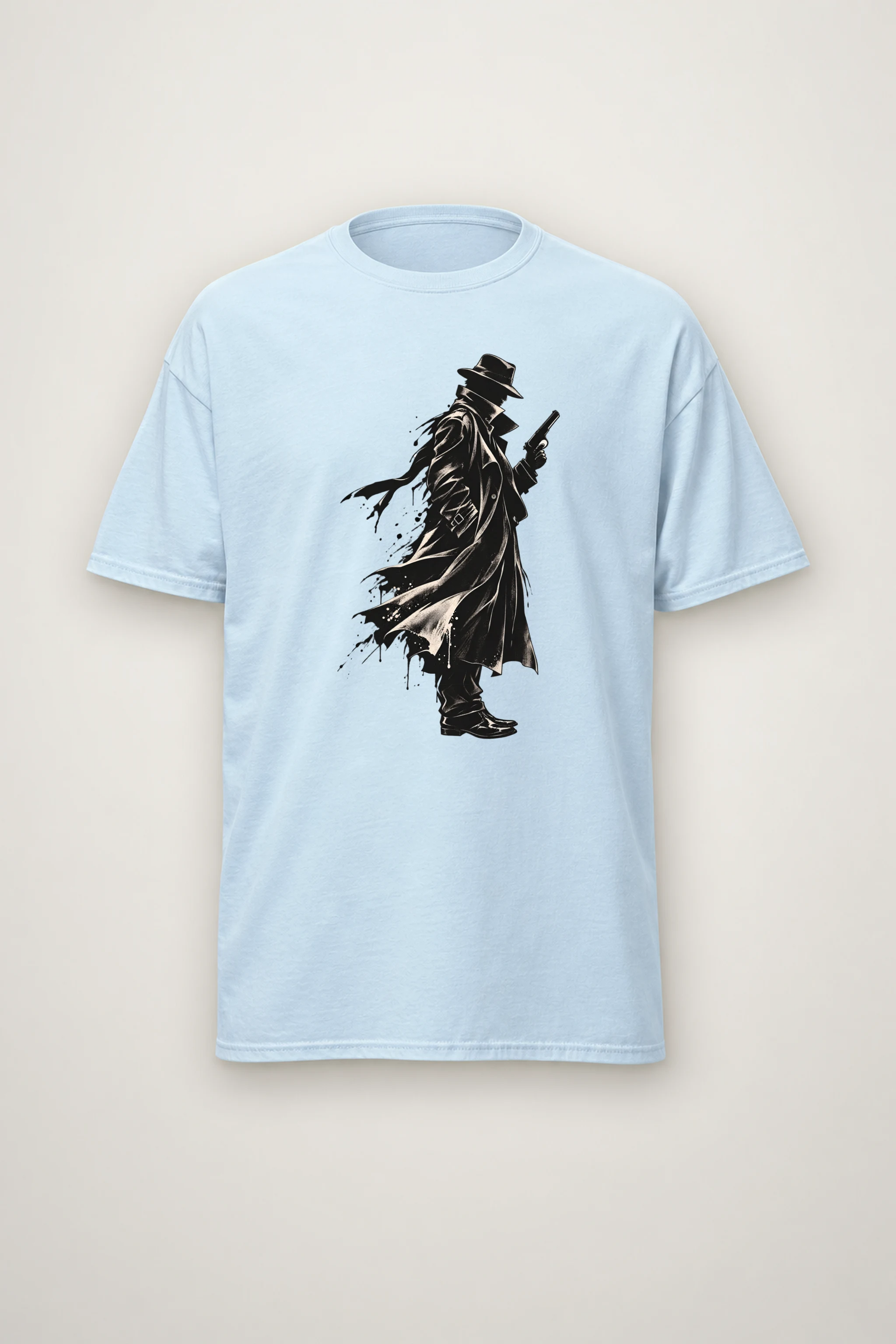 "Noir Spy Silhouette" Heavyweight Unisex Crewneck T-shirt