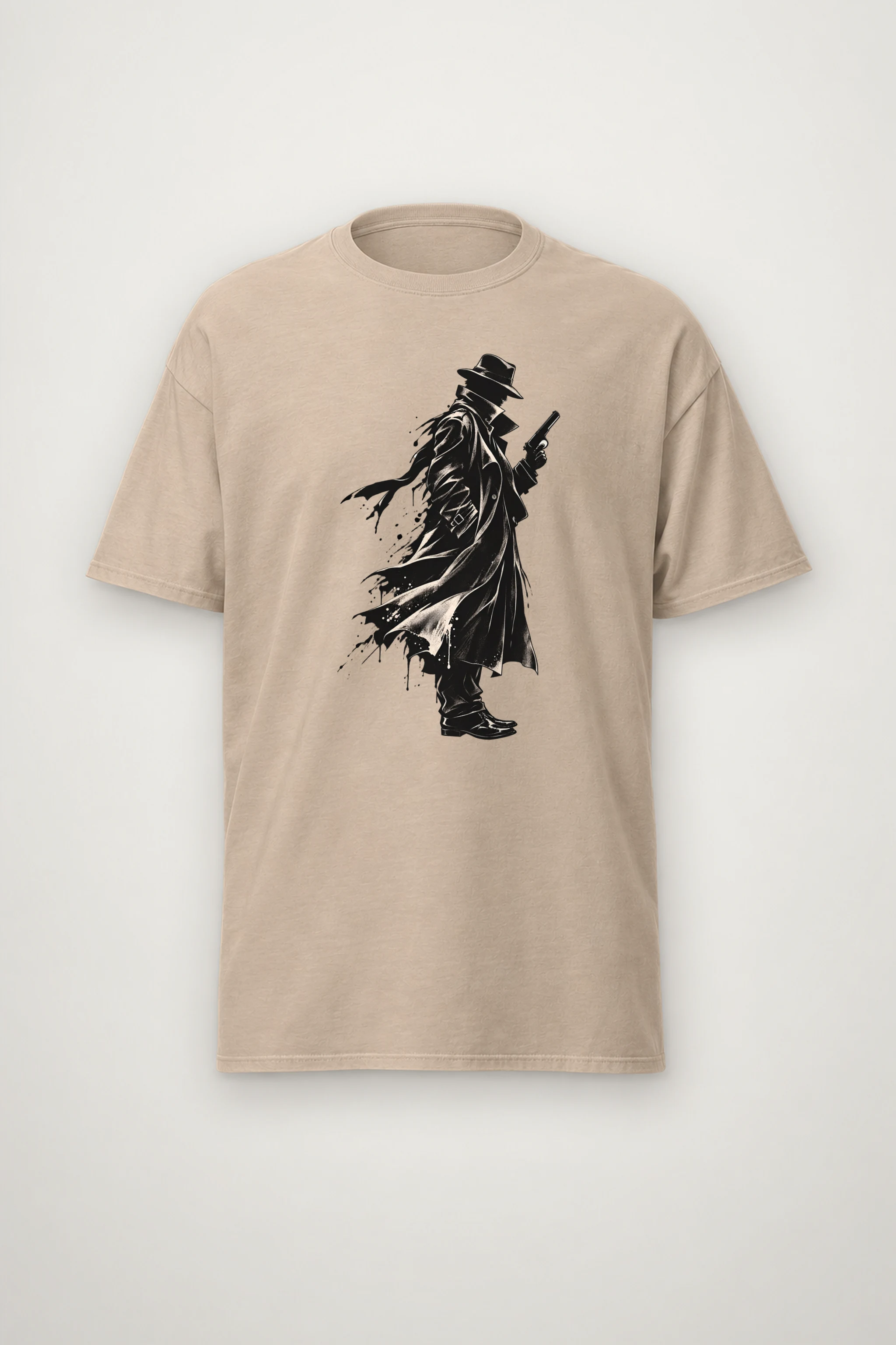 "Noir Spy Silhouette" Heavyweight Unisex Crewneck T-shirt