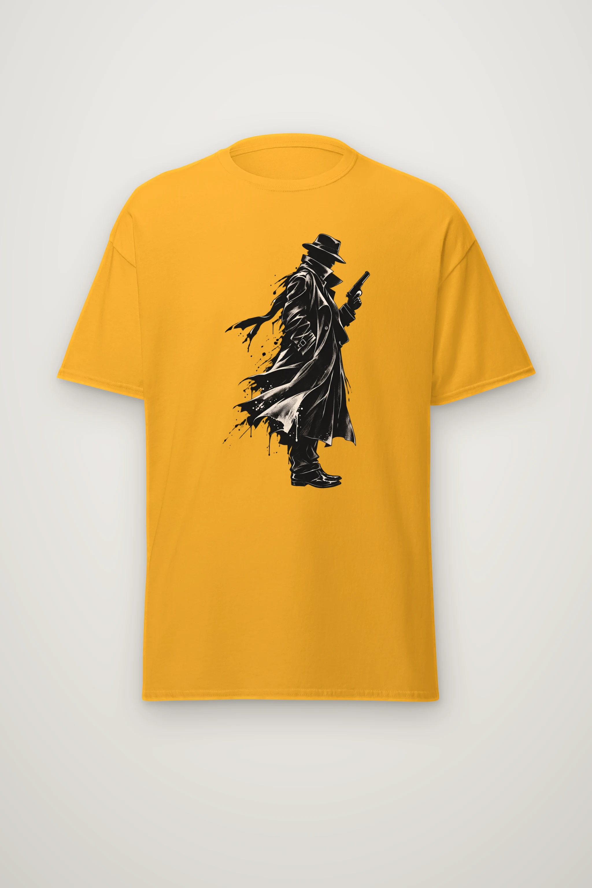 "Noir Spy Silhouette" Heavyweight Unisex Crewneck T-shirt