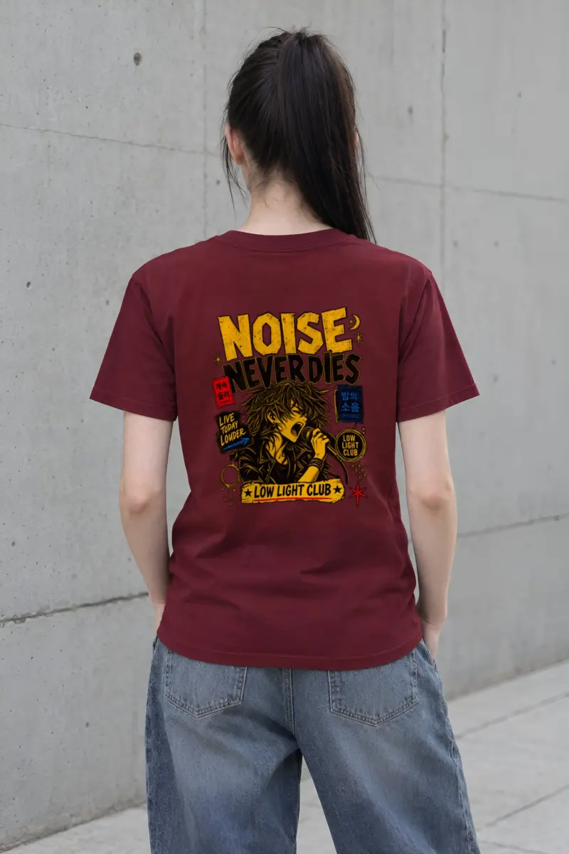 "Noise Never Dies" Heavyweight Unisex Crewneck T-shirt