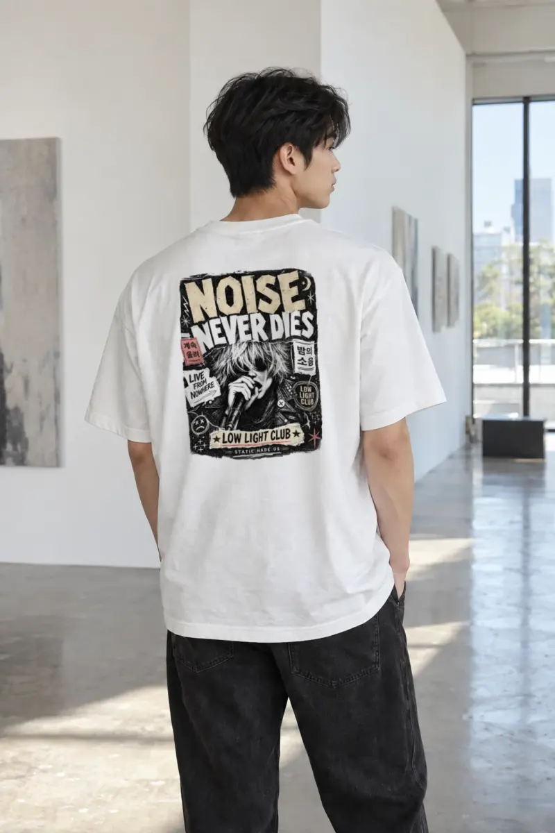 “Noise Never Dies” Heavyweight Unisex Crewneck T-shirt | Gildan 5000