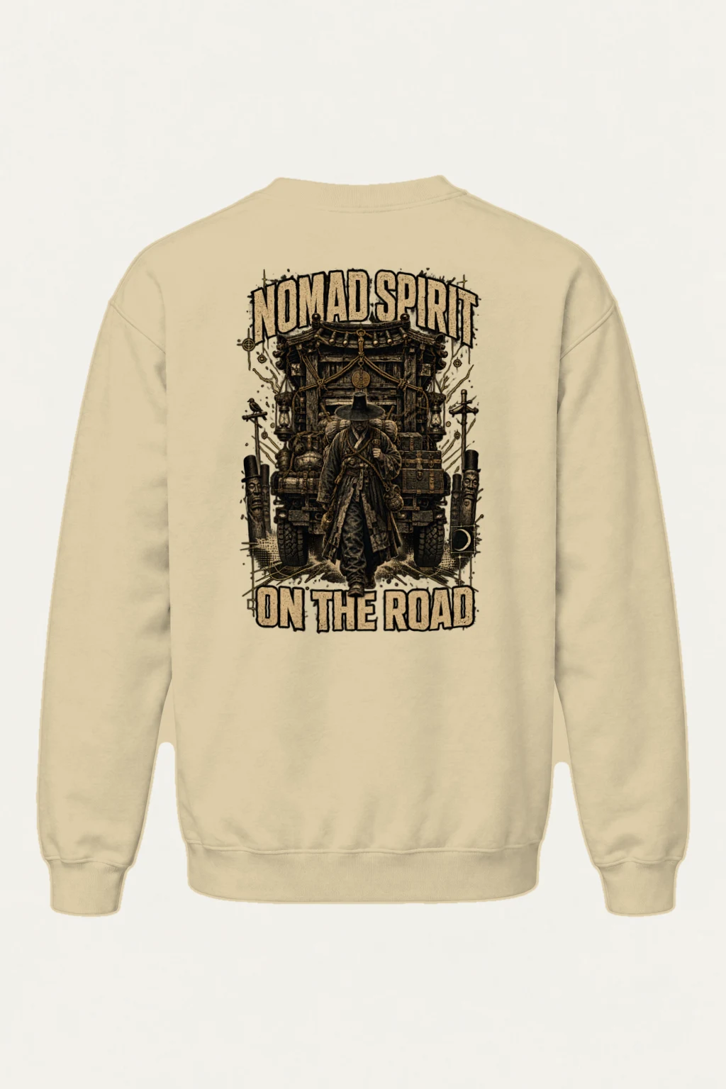 "Nomad Spirit On The Road" Heavy Blend Unisex Crewneck Sweatshirt | Gildan 18000