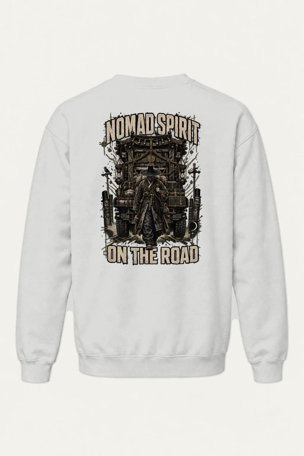 "Nomad Spirit On The Road" Heavy Blend Unisex Crewneck Sweatshirt | Gildan 18000