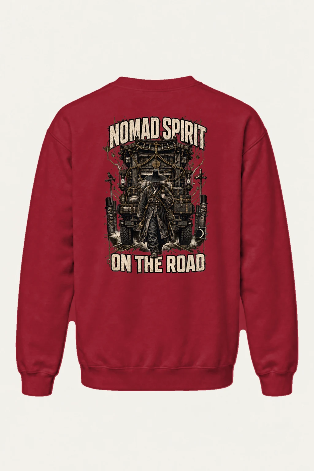 "Nomad Spirit On The Road" Heavy Blend Unisex Crewneck Sweatshirt | Gildan 18000