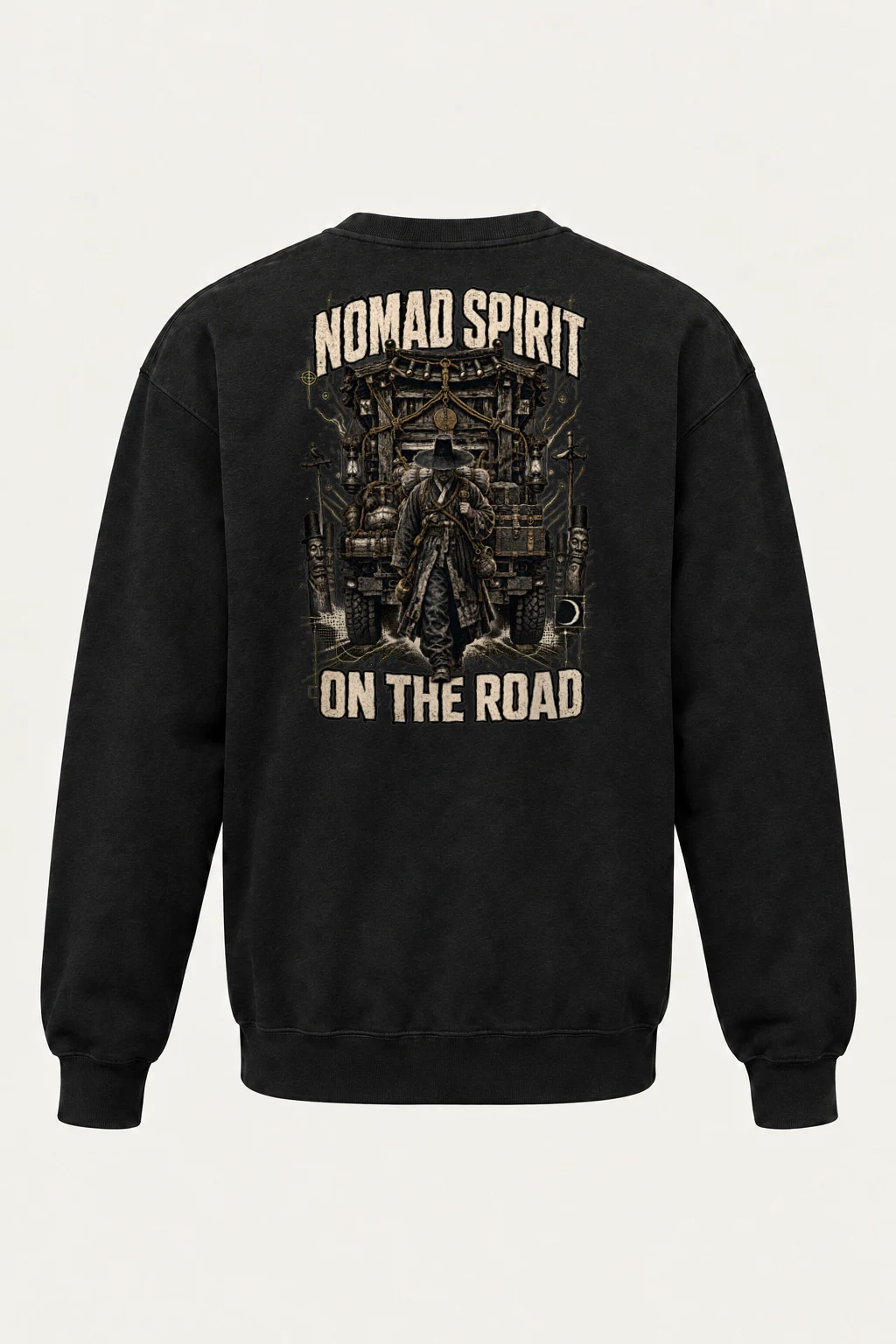 "Nomad Spirit On The Road" Heavy Blend Unisex Crewneck Sweatshirt | Gildan 18000