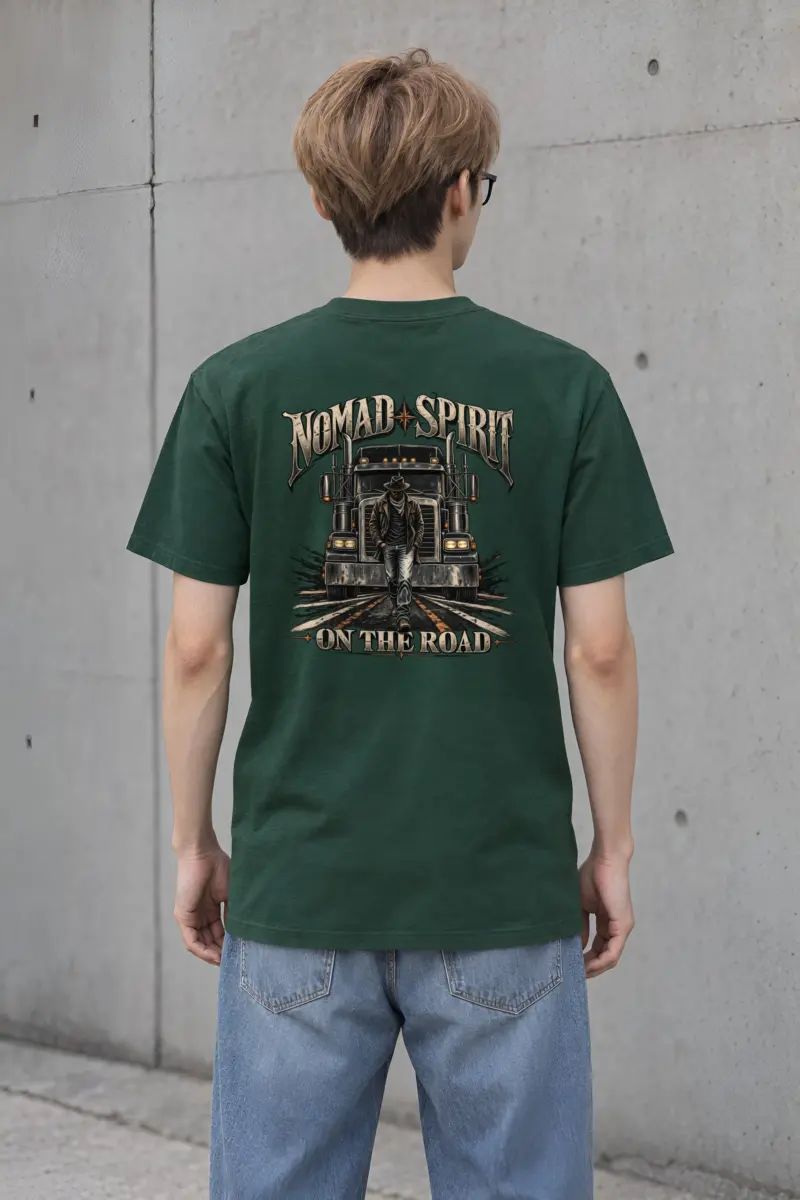"Nomad Spirit On The Road" Heavyweight Unisex Crewneck T-shirt