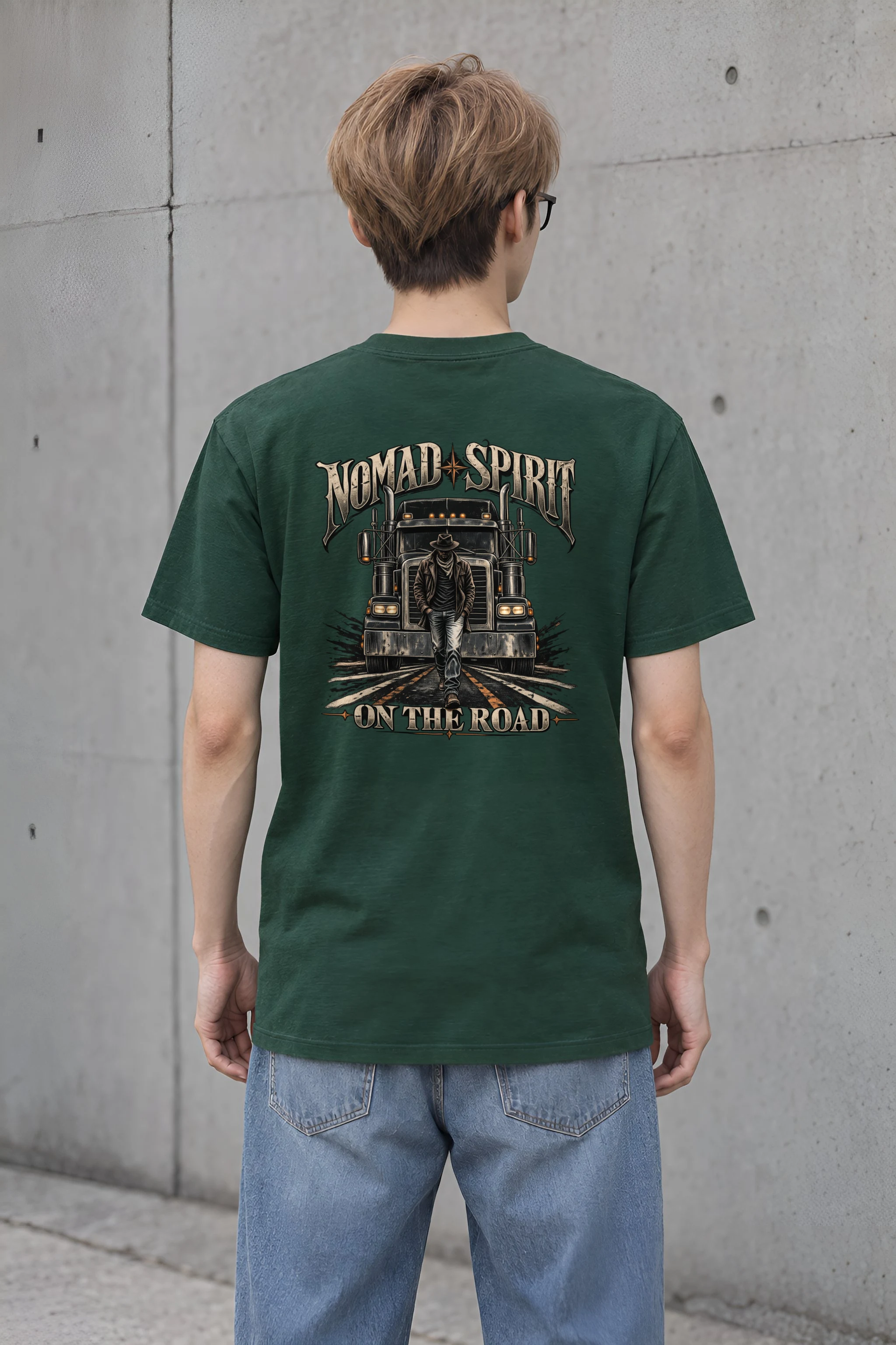 "Nomad Spirit On The Road" Heavyweight Unisex Crewneck T-shirt