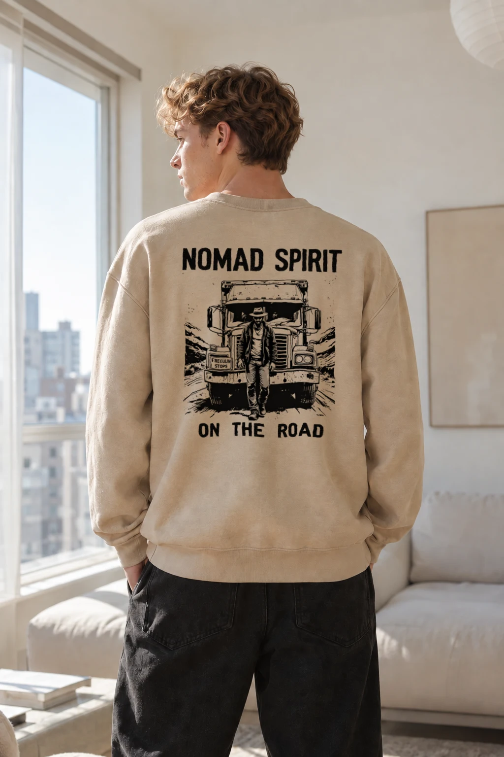 "Nomad Spirit Road" Heavy Blend Unisex Crewneck Sweatshirt | Gildan 18000