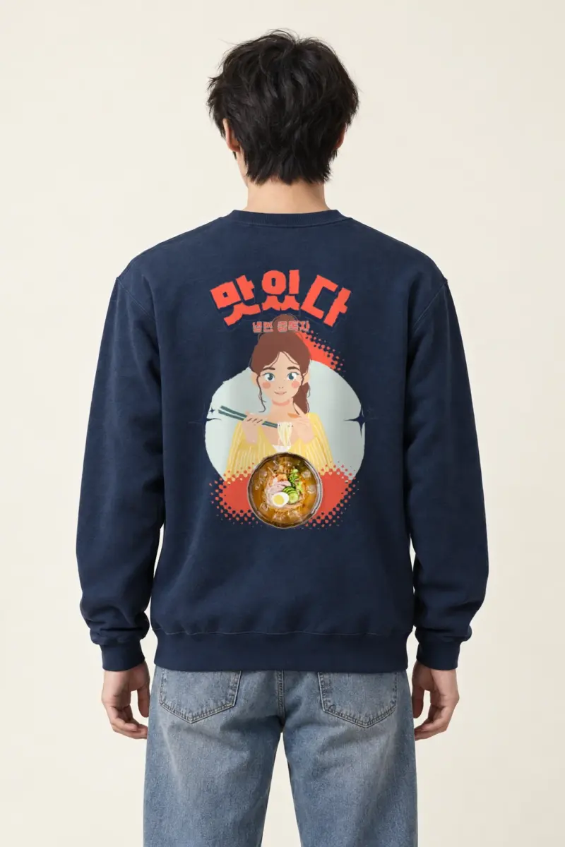 "Noodle Bowl Portrait" Heavy Blend Unisex Crewneck Sweatshirt | Gildan 18000
