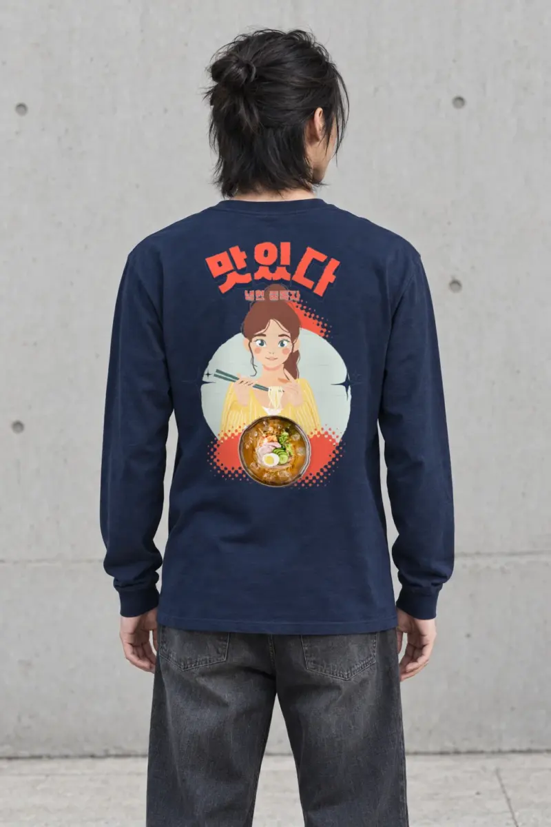 "Noodle Bowl Portrait" Unisex Longsleeve T-shirt