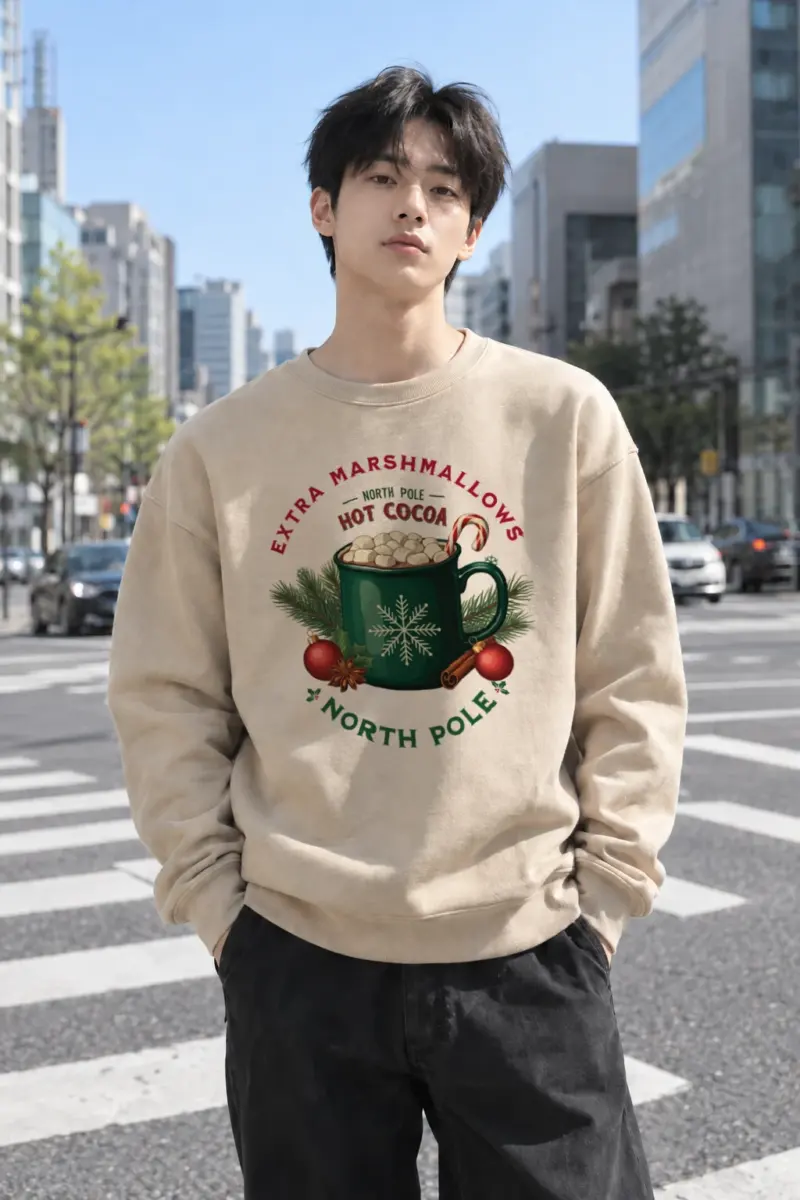 "North Pole Hot Cocoa" Heavy Blend Unisex Crewneck Sweatshirt | Gildan 18000