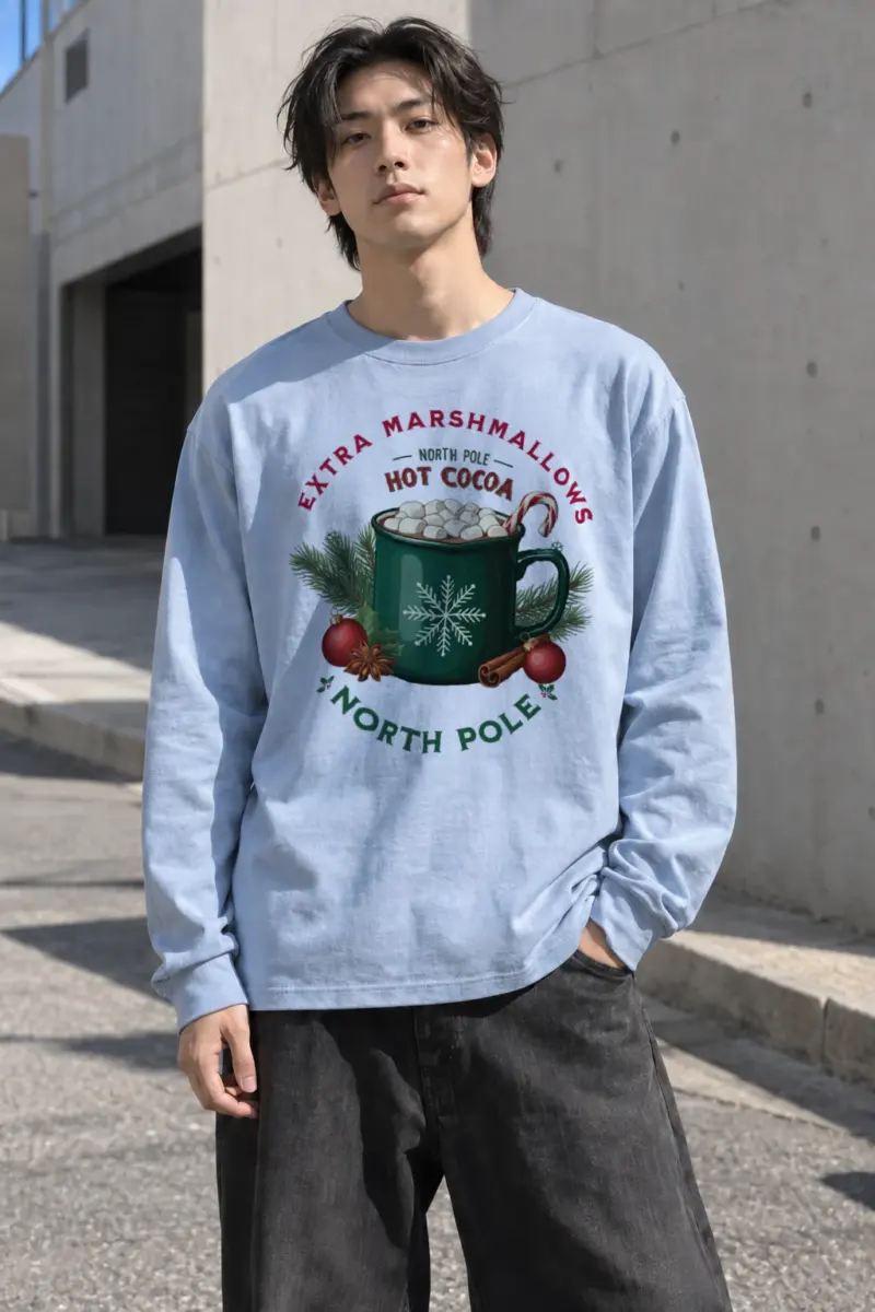 "North Pole Hot Cocoa" Unisex Longsleeve T-shirt | Gildan 2400