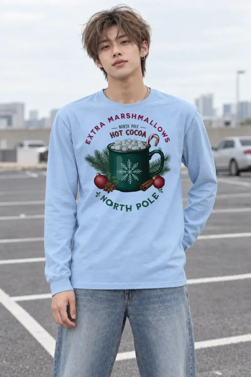 "North Pole Hot Cocoa" Unisex Longsleeve T-shirt