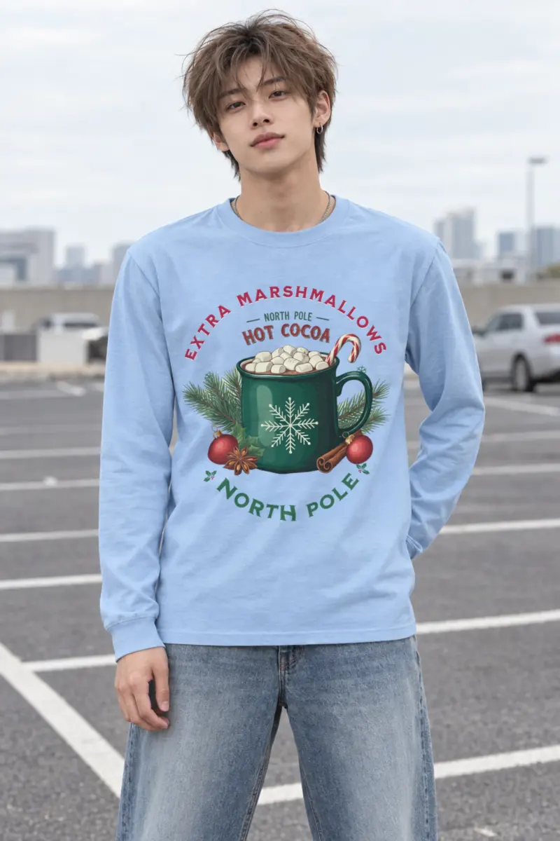 "North Pole Hot Cocoa" Unisex Longsleeve T-shirt