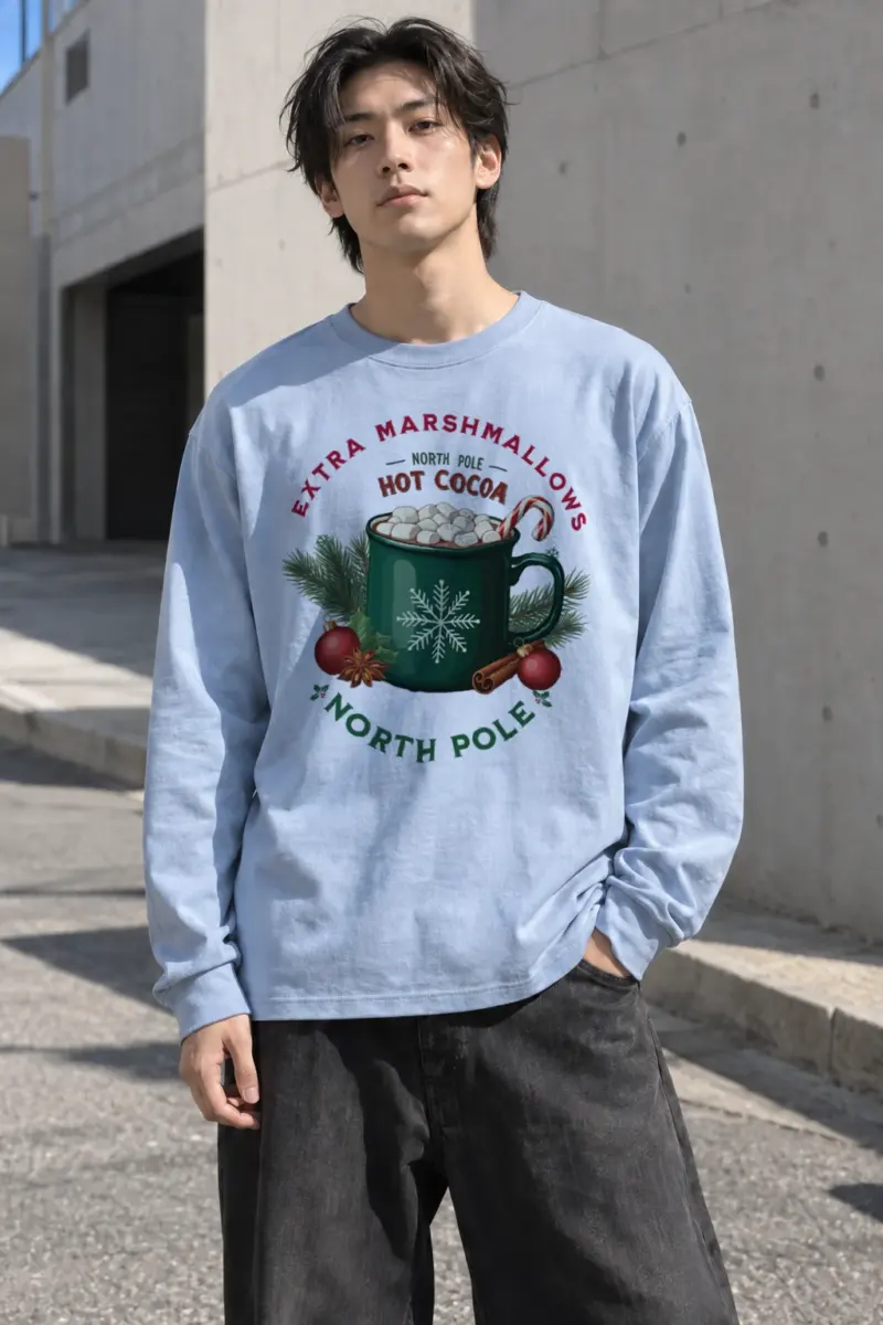 "North Pole Hot Cocoa" Unisex Longsleeve T-shirt | Gildan 2400