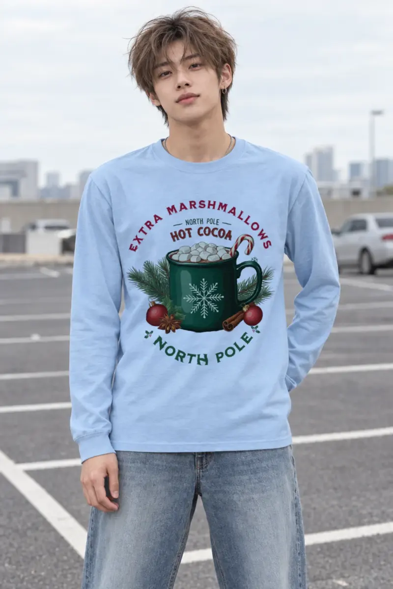 "North Pole Hot Cocoa" Unisex Longsleeve T-shirt