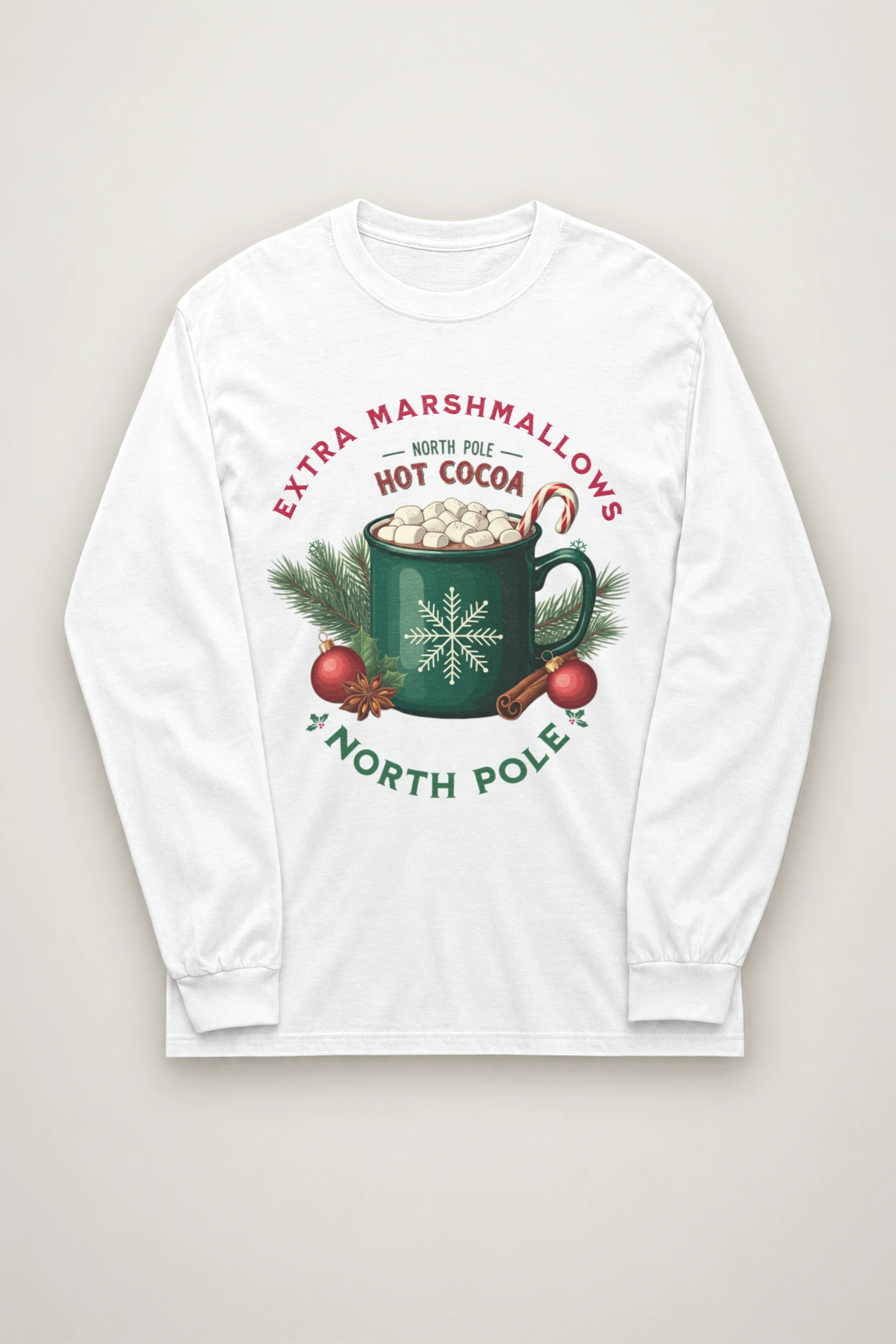 "North Pole Hot Cocoa" Unisex Longsleeve T-shirt