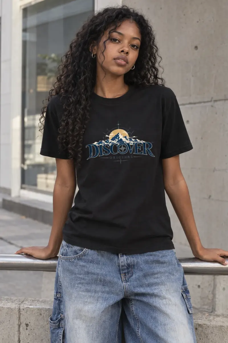"Northbound Compass" Heavyweight Unisex Crewneck T-shirt