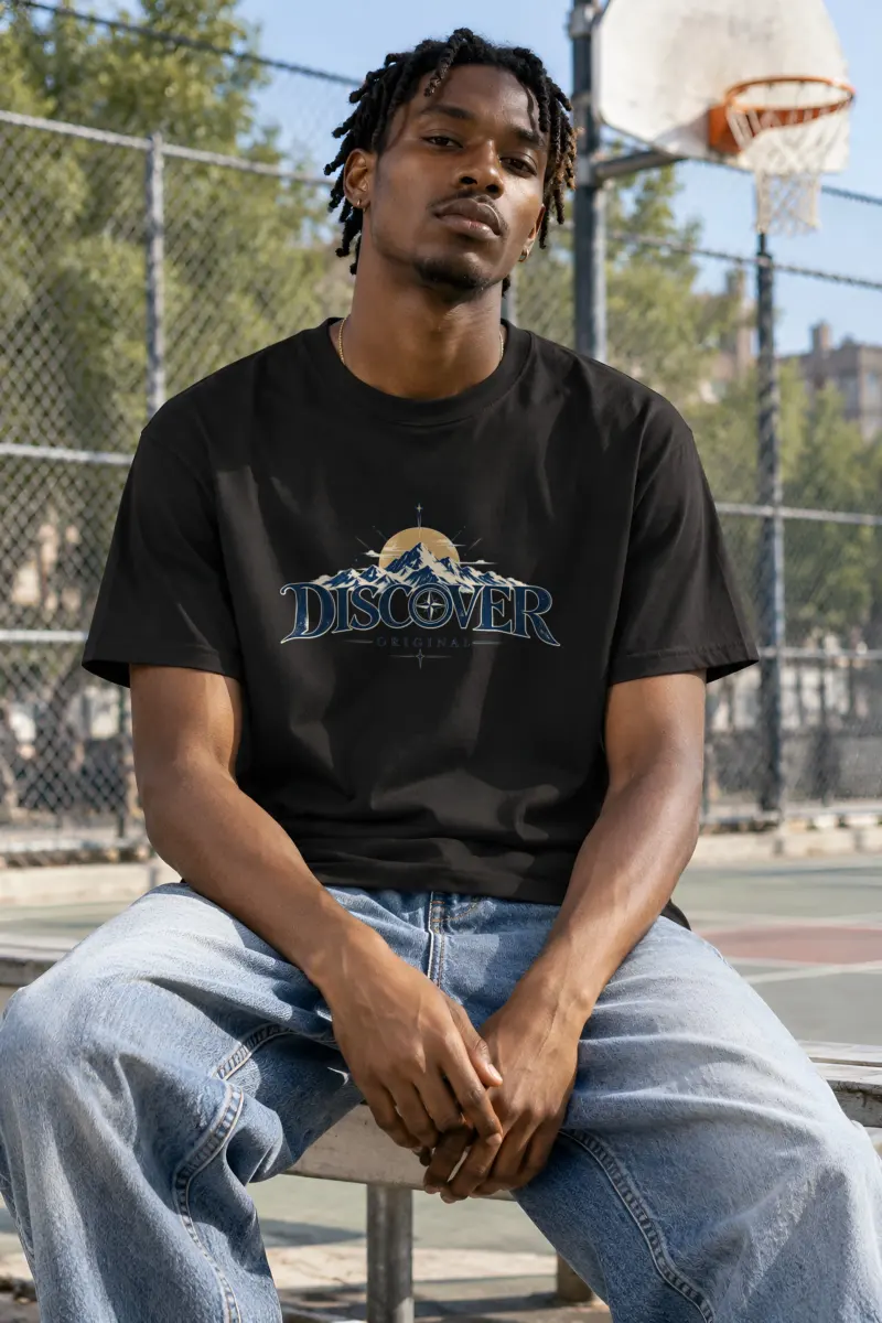 "Northbound Compass" Heavyweight Unisex Crewneck T-shirt