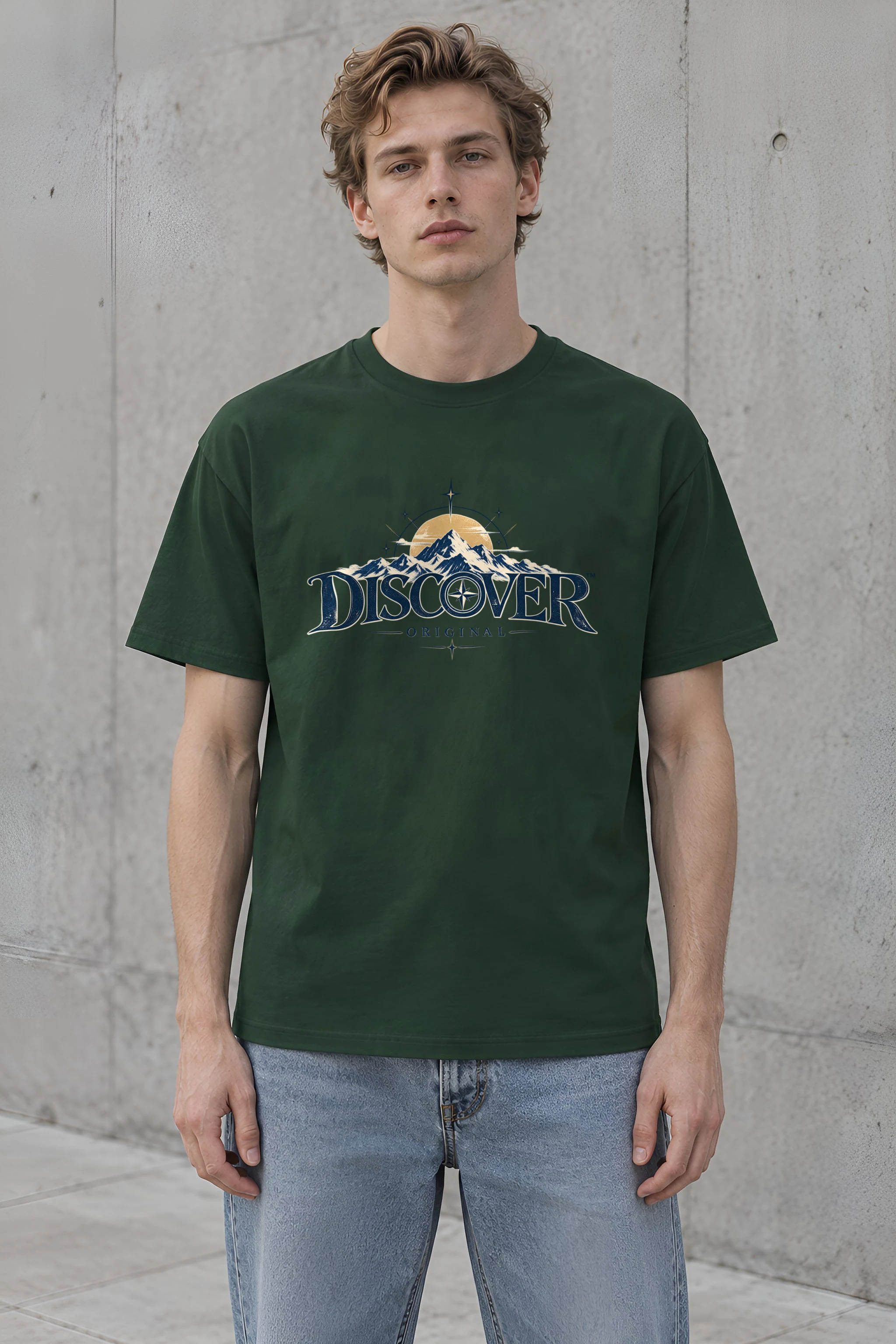 "Northbound Compass" Heavyweight Unisex Crewneck T-shirt