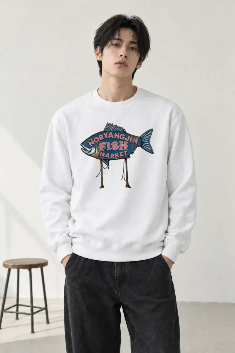 "Noryangjin Fish Market" Heavy Blend Unisex Crewneck Sweatshirt