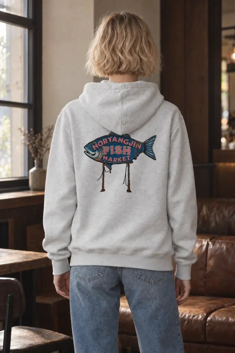 "Noryangjin Fish Market" Heavy Blend Unisex Pullover Hoodie