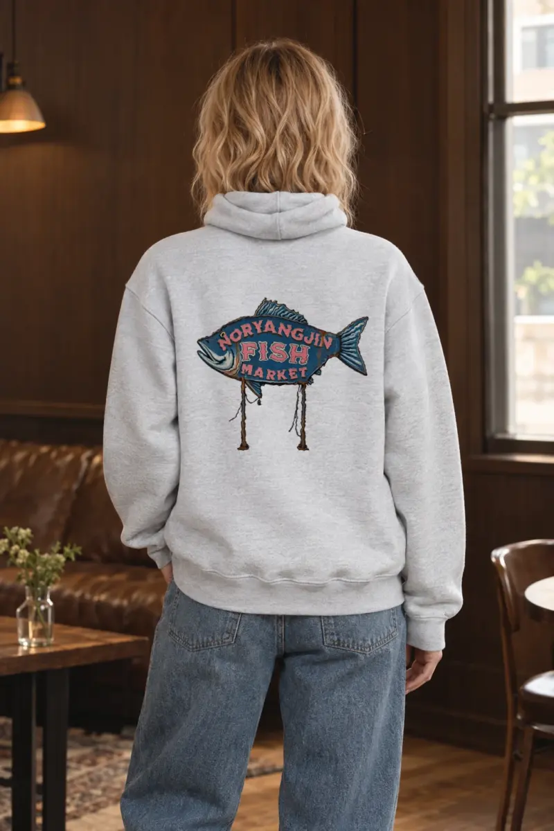 "Noryangjin Fish Market" Heavy Blend Unisex Pullover Hoodie