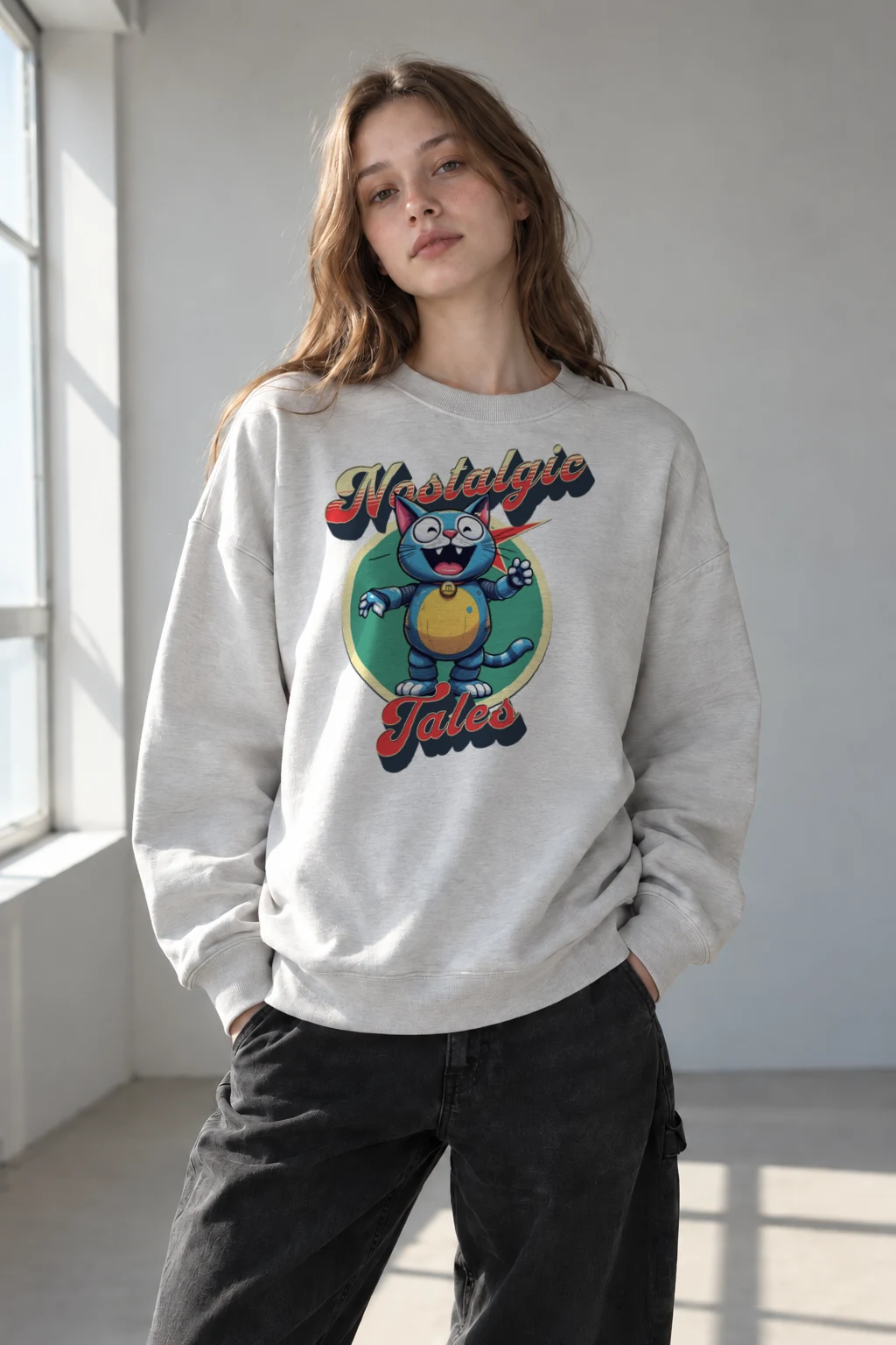 "Nostalgic Tales" Heavy Blend Unisex Crewneck Sweatshirt | Gildan 18000