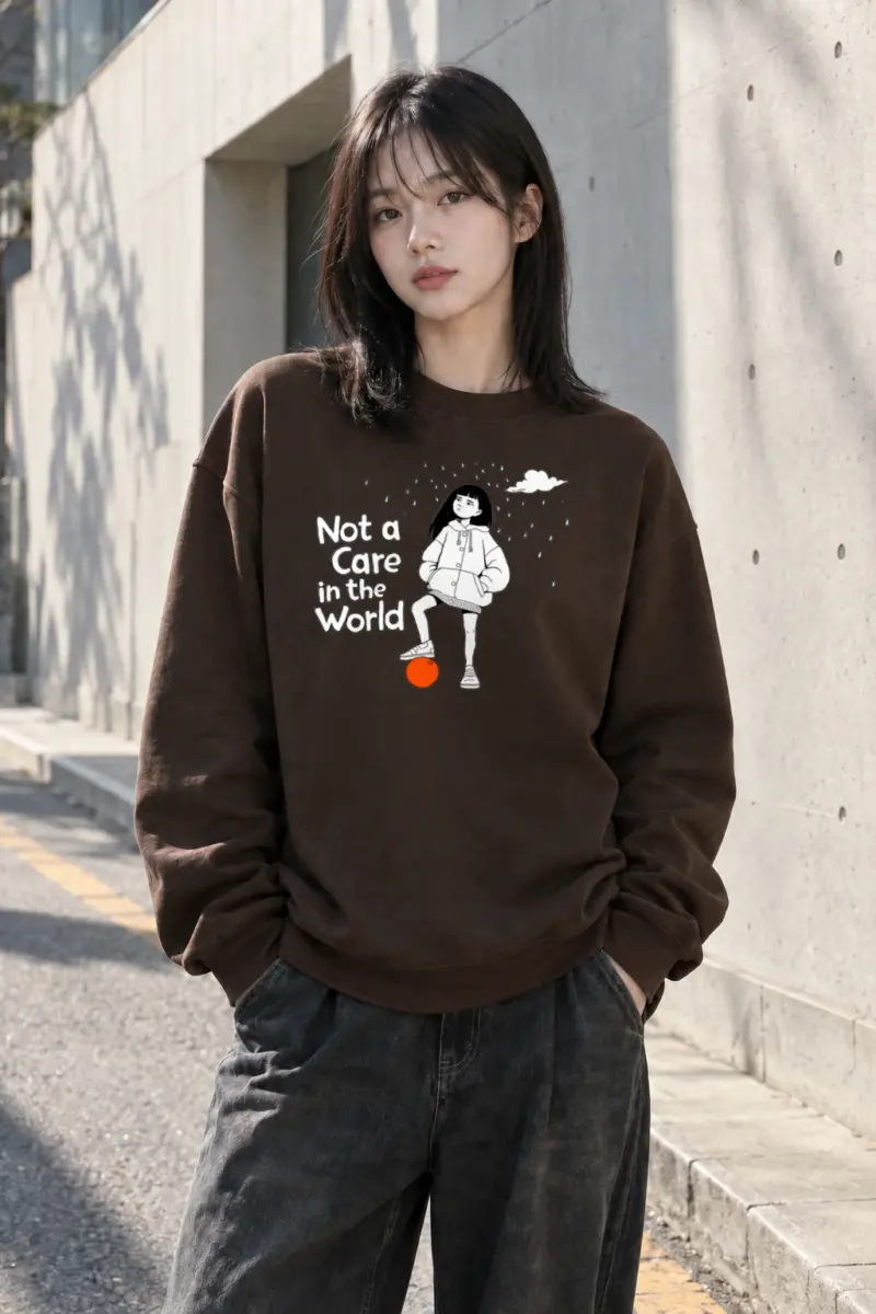 "Not a Care" Heavy Blend Unisex Crewneck Sweatshirt | Gildan 18000