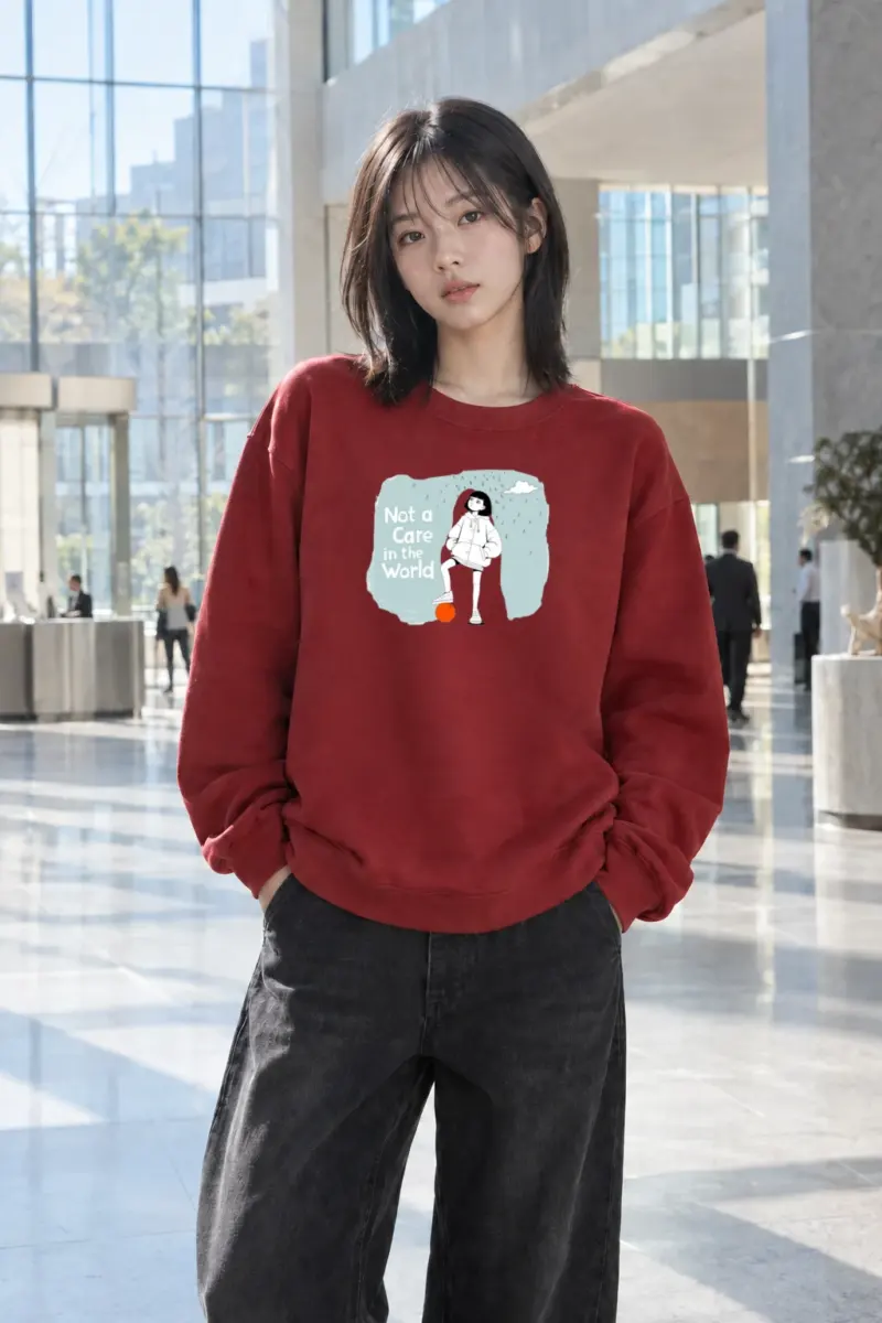 "Not a Care" Heavy Blend Unisex Crewneck Sweatshirt | Gildan 18000