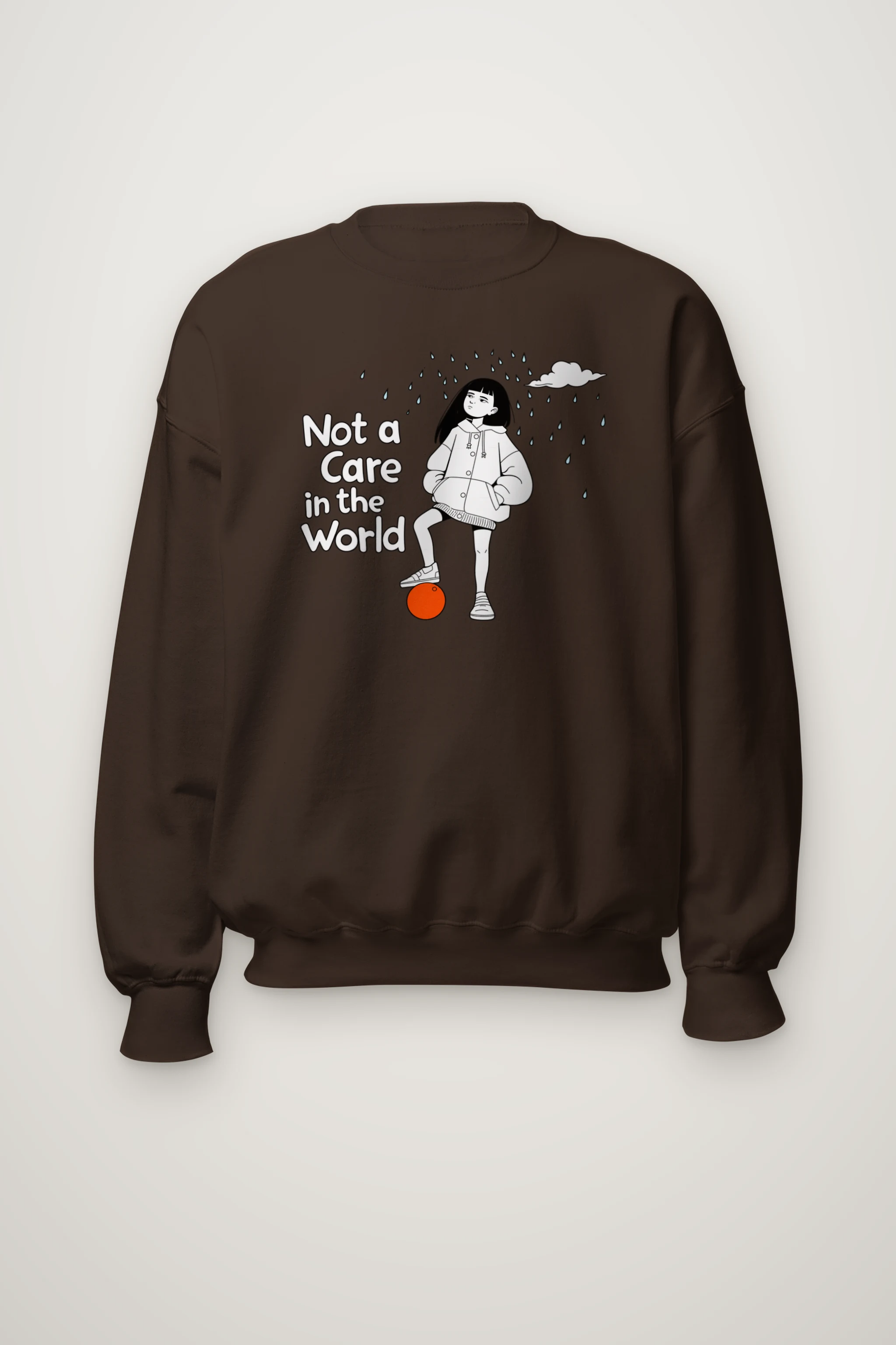 "Not a Care" Heavy Blend Unisex Crewneck Sweatshirt