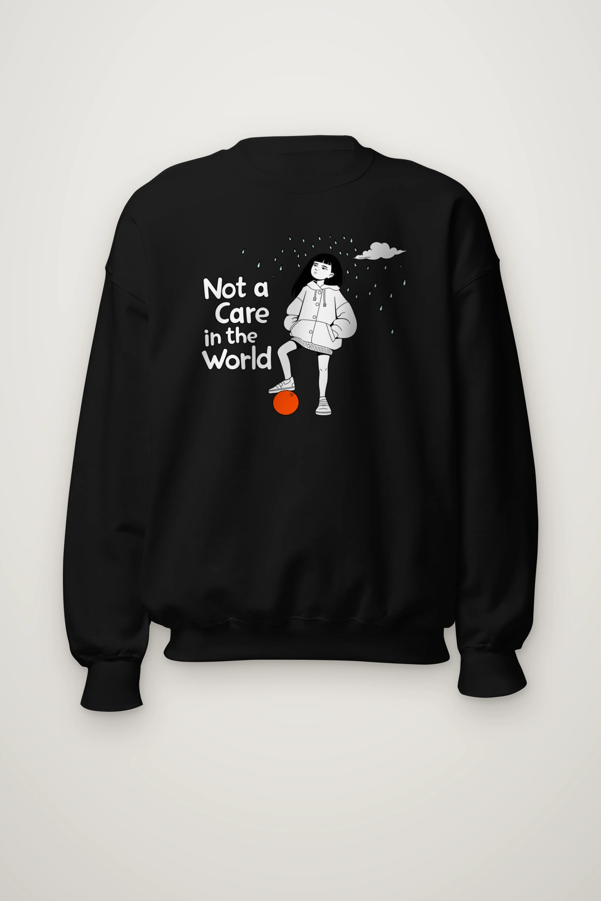 "Not a Care" Heavy Blend Unisex Crewneck Sweatshirt