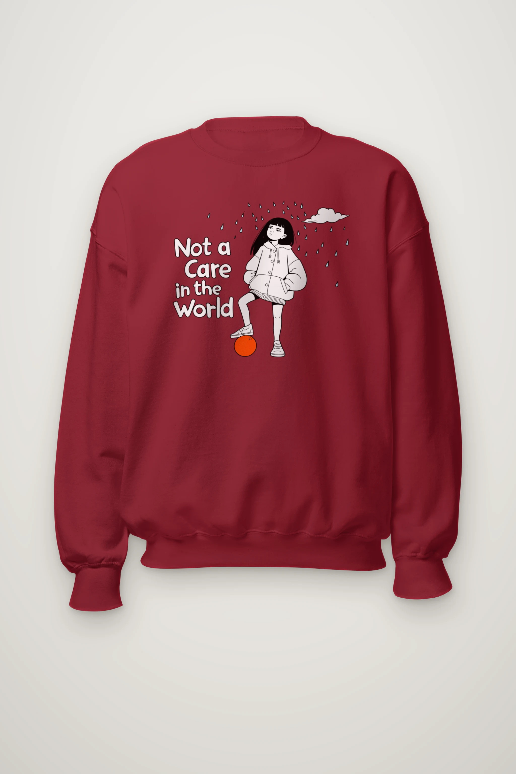 "Not a Care" Heavy Blend Unisex Crewneck Sweatshirt