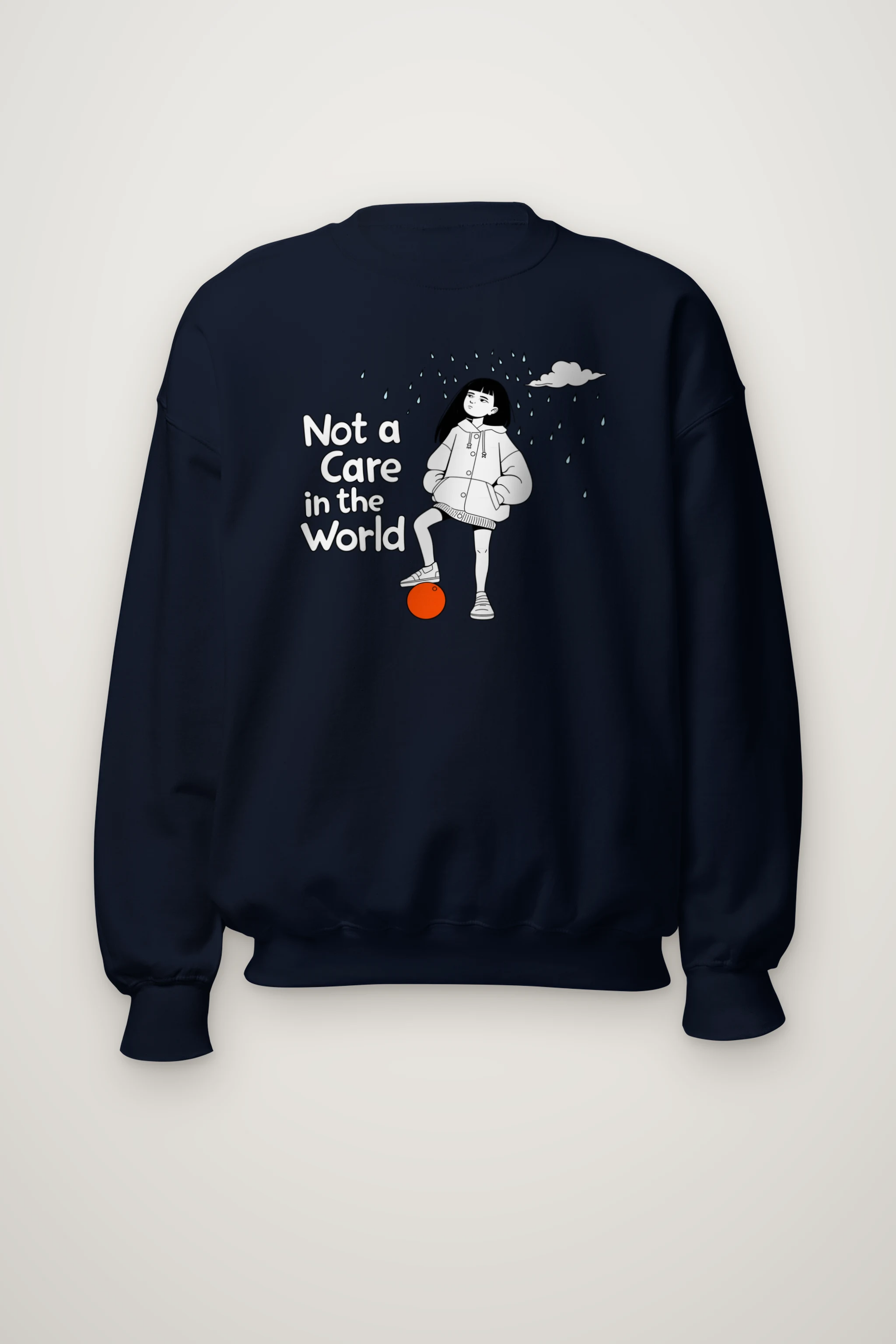 "Not a Care" Heavy Blend Unisex Crewneck Sweatshirt