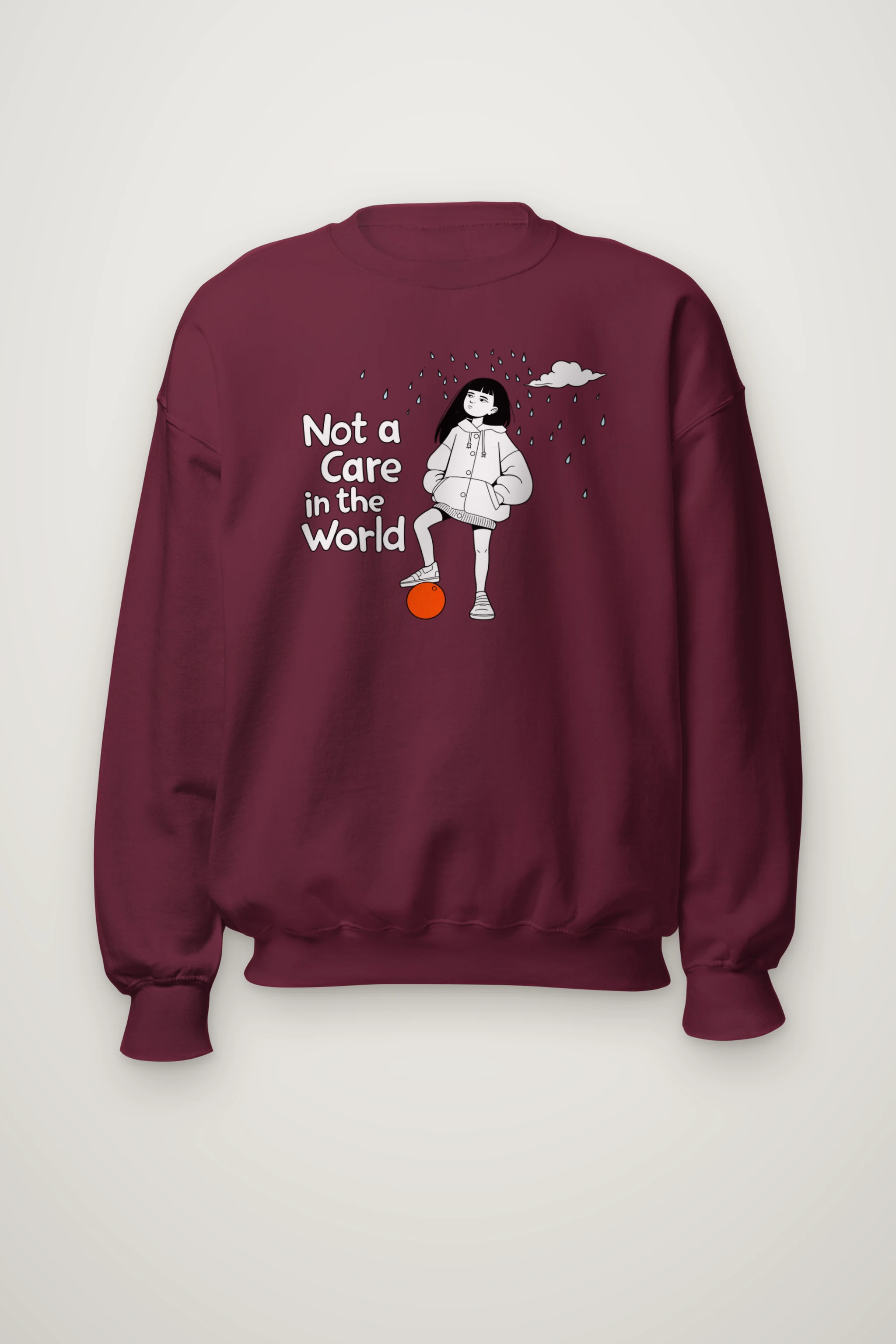 "Not a Care" Heavy Blend Unisex Crewneck Sweatshirt
