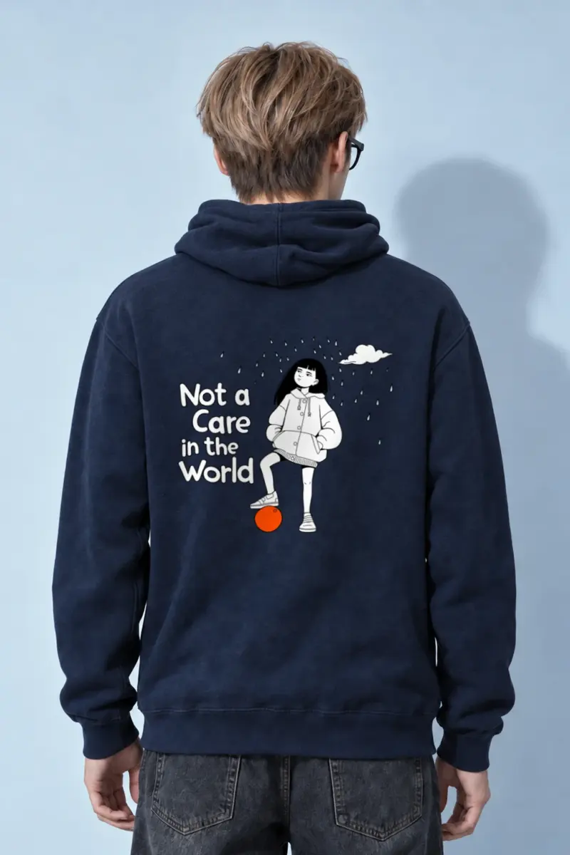 "Not a Care" Heavy Blend Unisex Pullover Hoodie