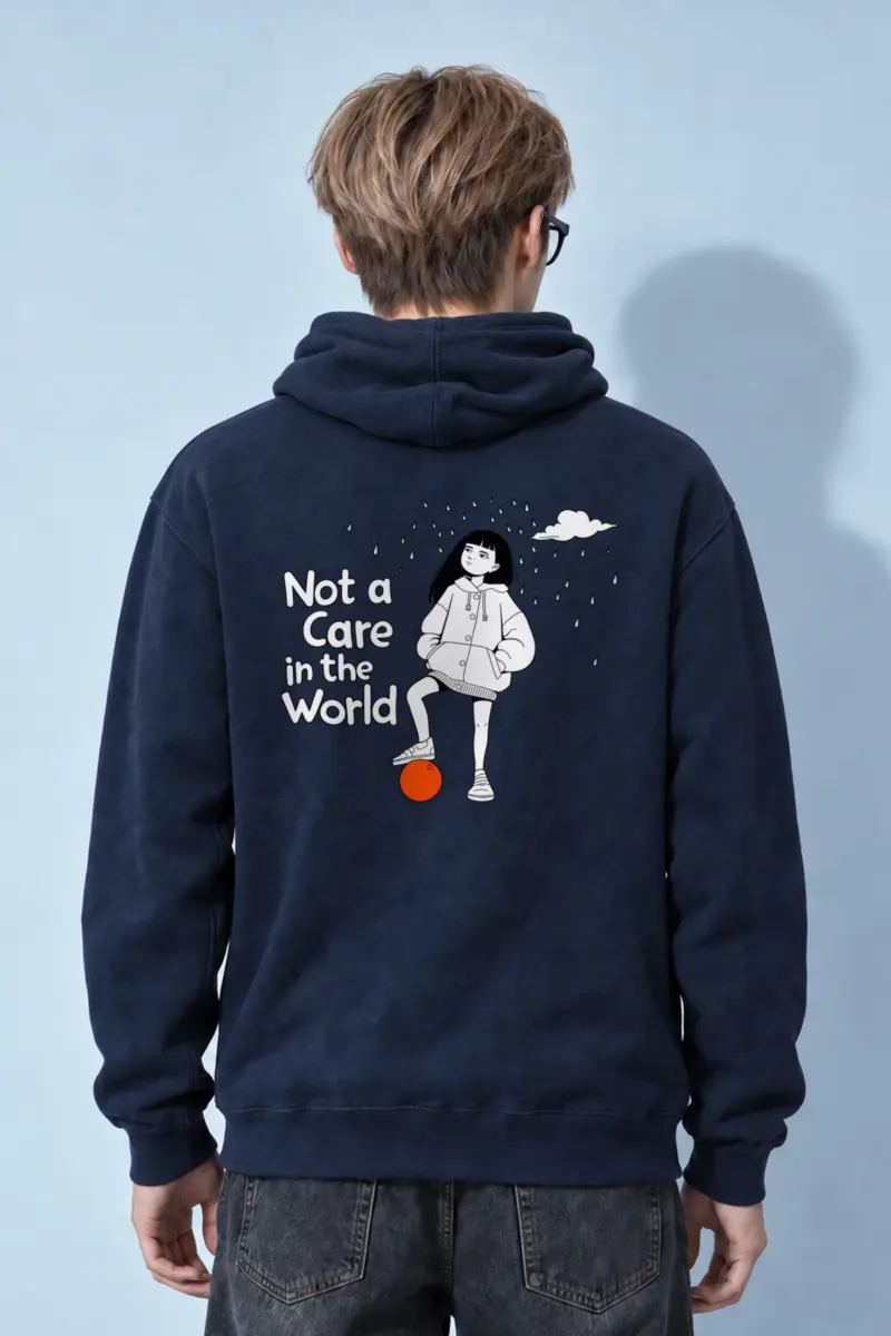 "Not a Care" Heavy Blend Unisex Pullover Hoodie