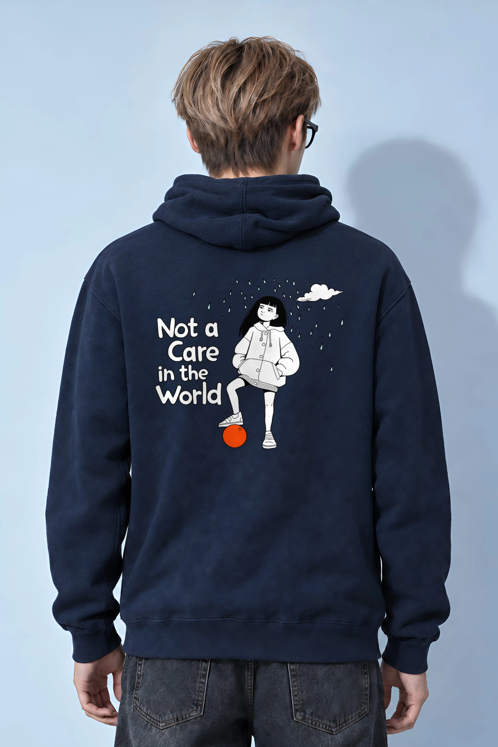 "Not a Care" Heavy Blend Unisex Pullover Hoodie