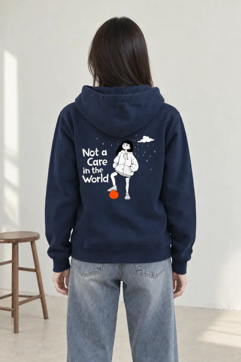 "Not a Care" Heavy Blend Unisex Pullover Hoodie