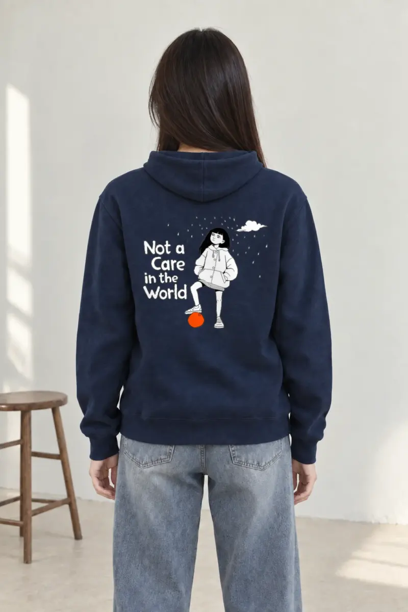 "Not a Care" Heavy Blend Unisex Pullover Hoodie