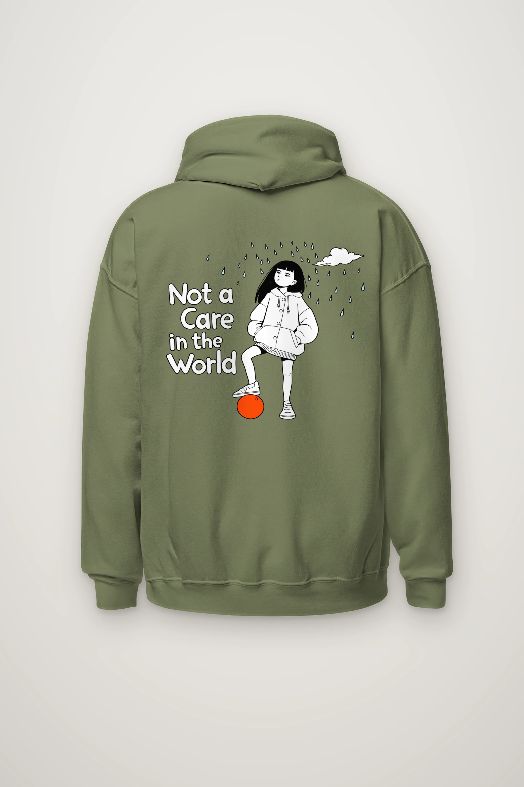 "Not a Care" Heavy Blend Unisex Pullover Hoodie