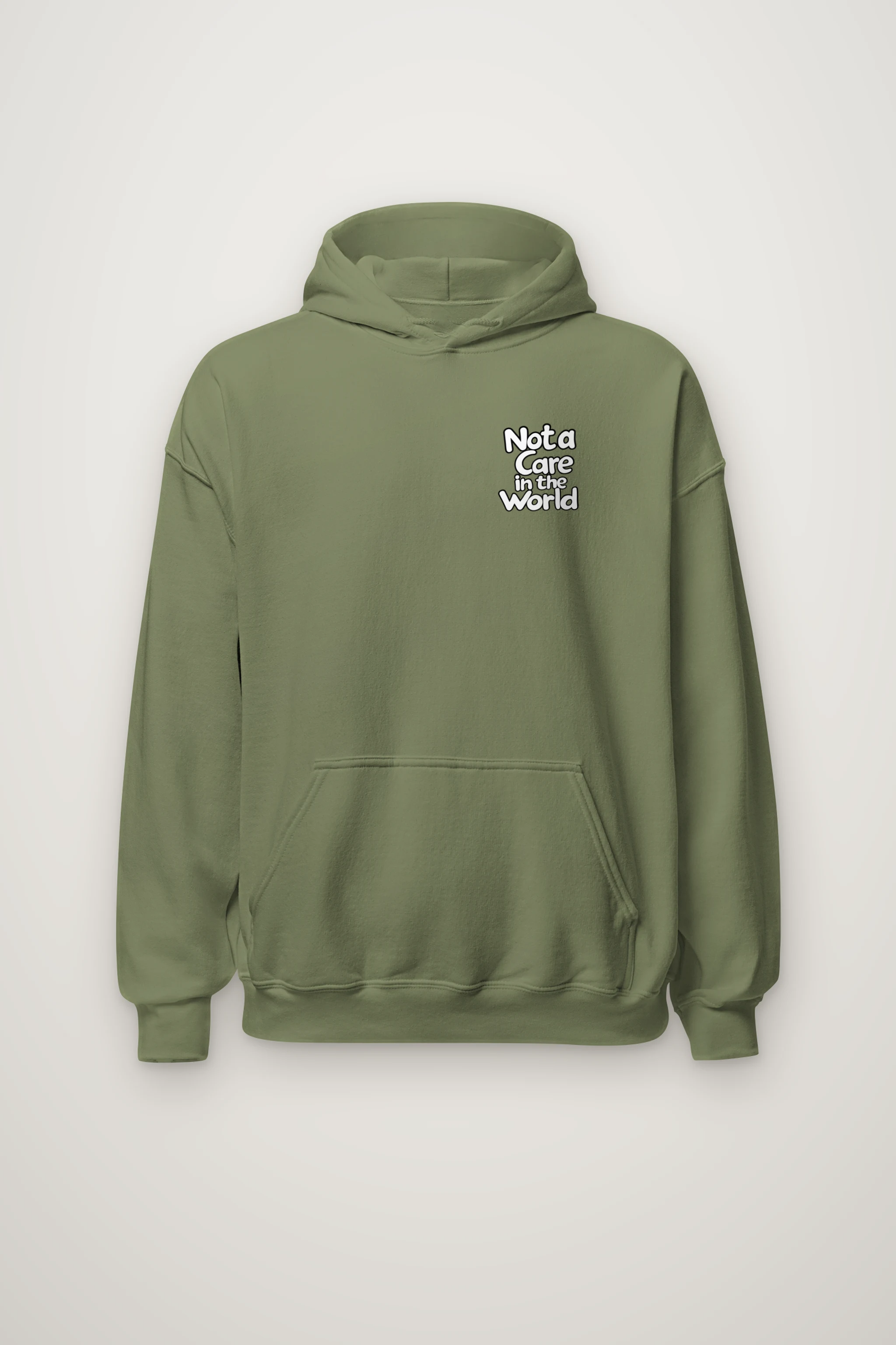"Not a Care" Heavy Blend Unisex Pullover Hoodie