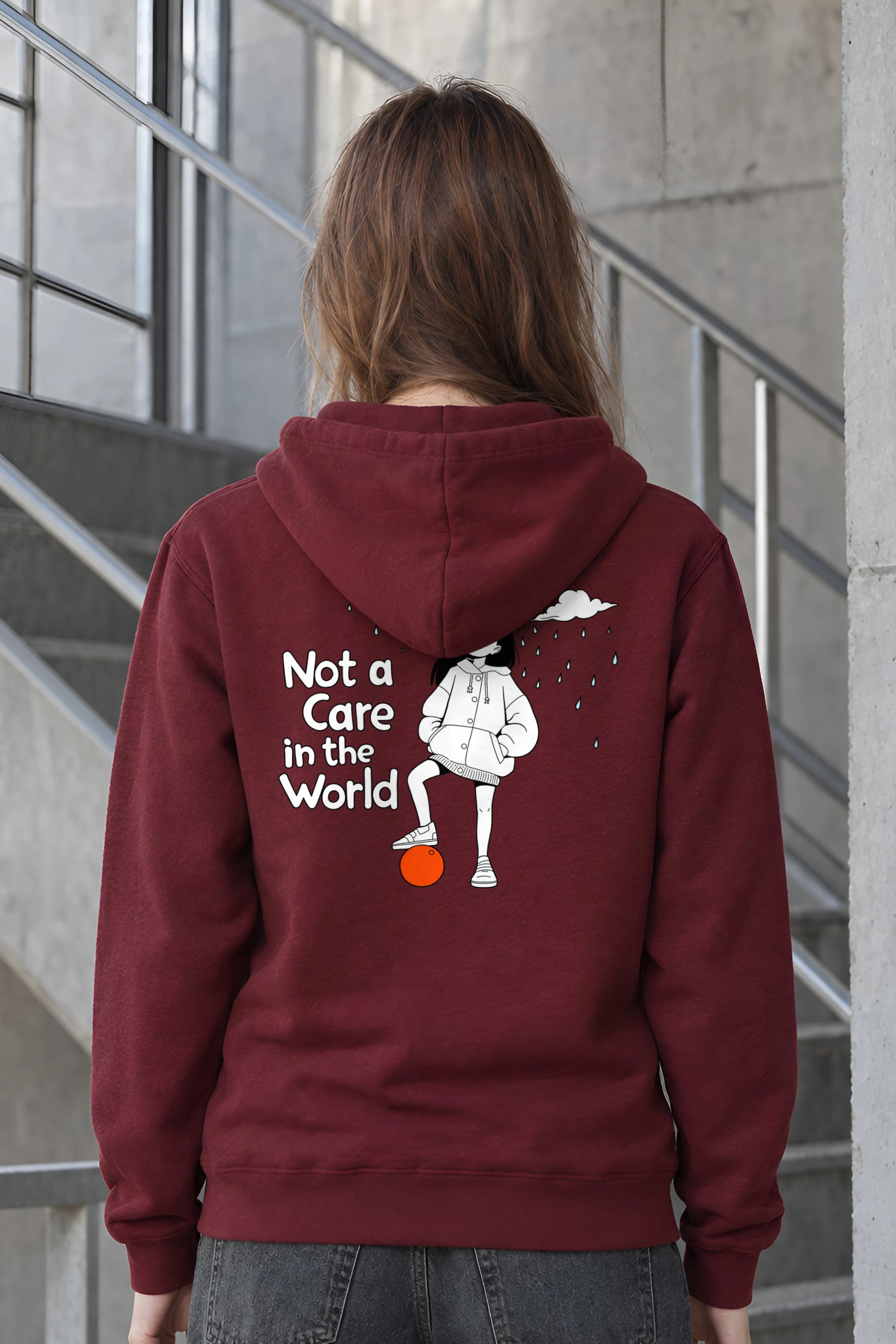 "Not a Care" 1 Pullover Hoodie