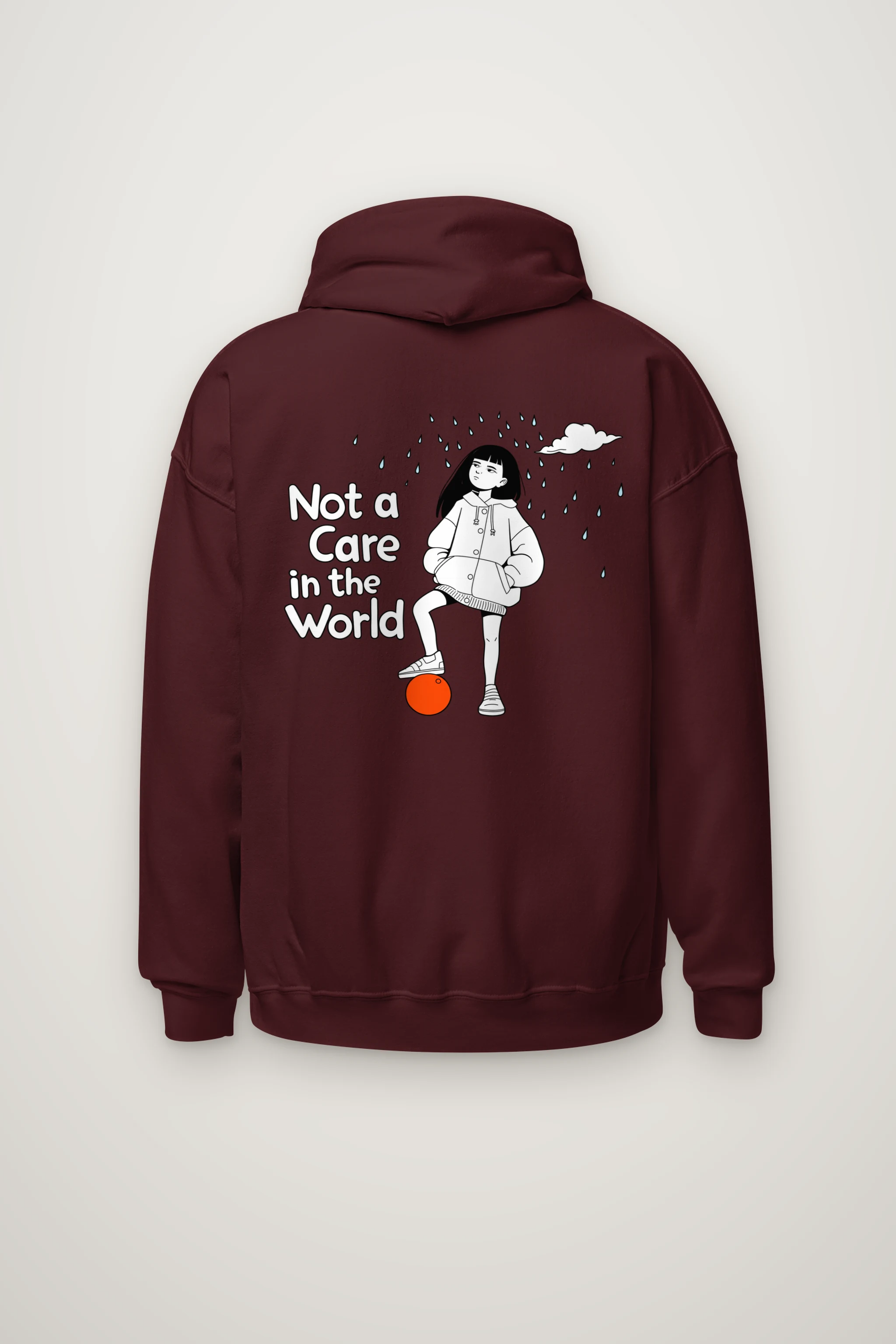 "Not a Care" Heavy Blend Unisex Pullover Hoodie