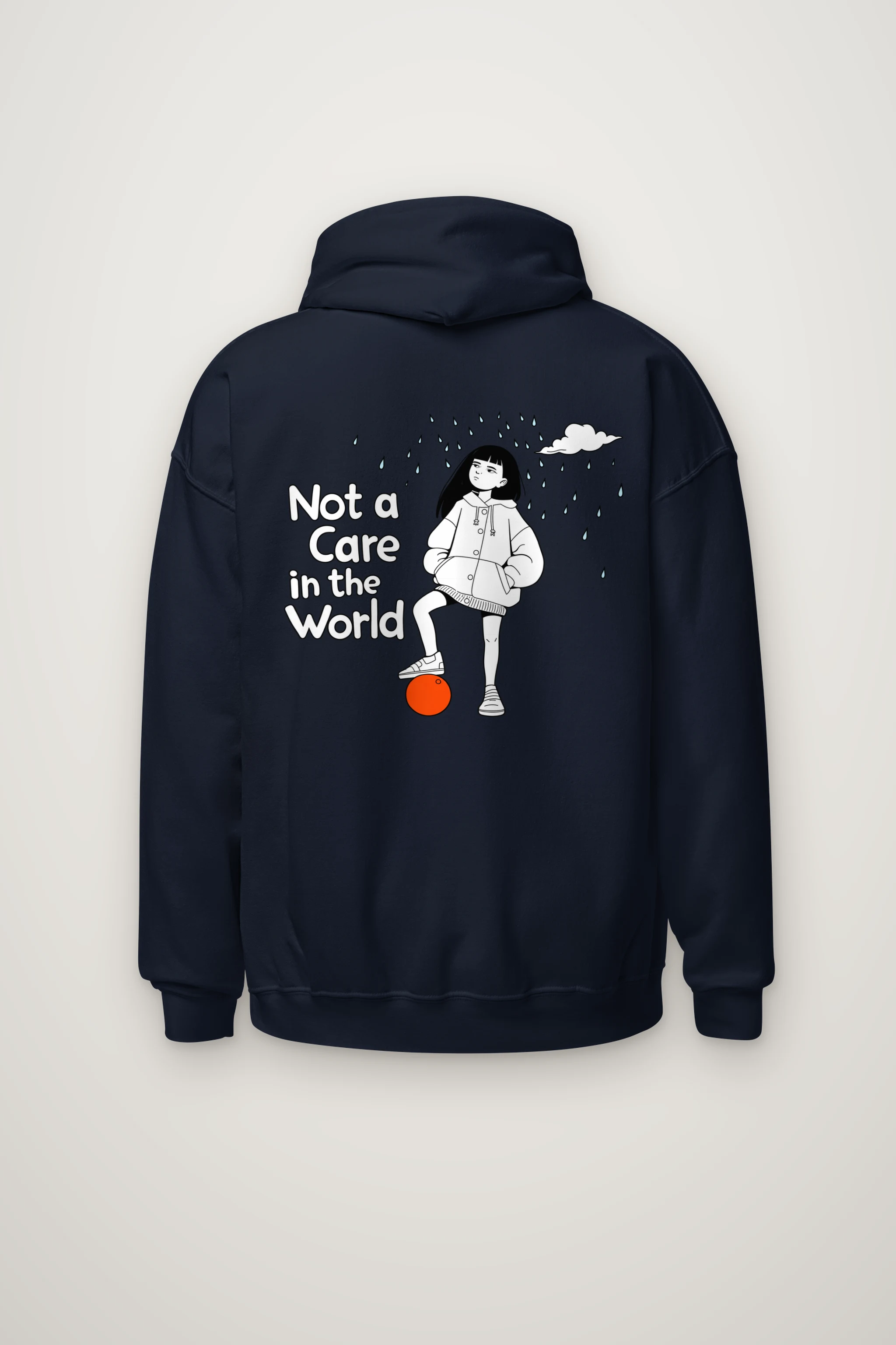 "Not a Care" Heavy Blend Unisex Pullover Hoodie