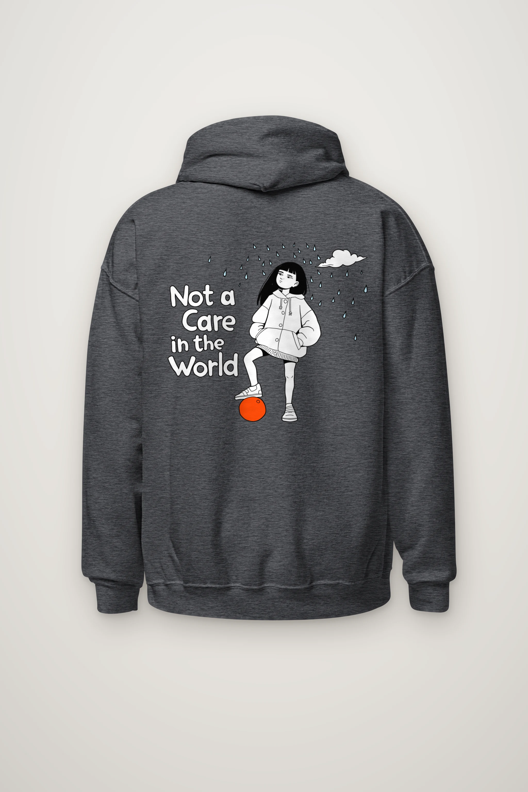 "Not a Care" Heavy Blend Unisex Pullover Hoodie