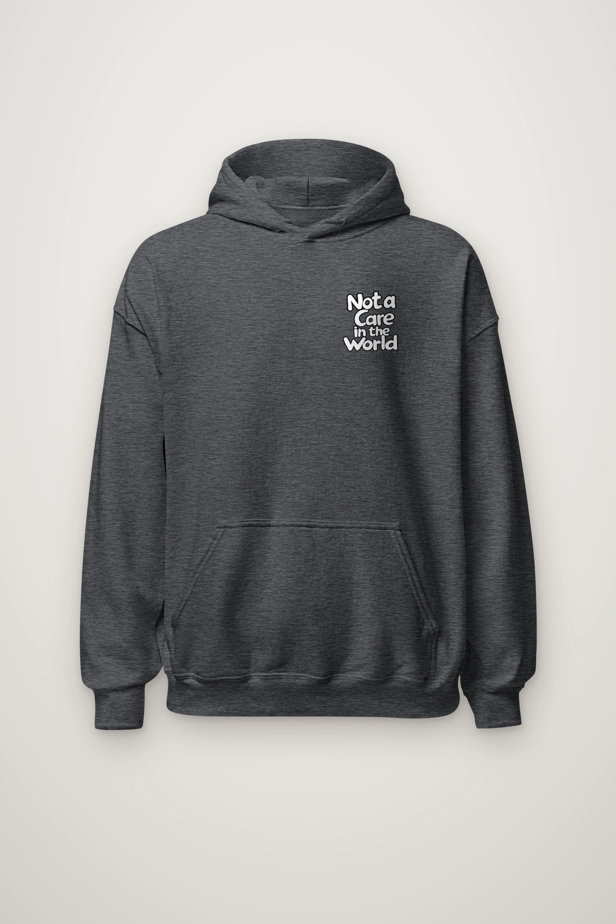 "Not a Care" Heavy Blend Unisex Pullover Hoodie