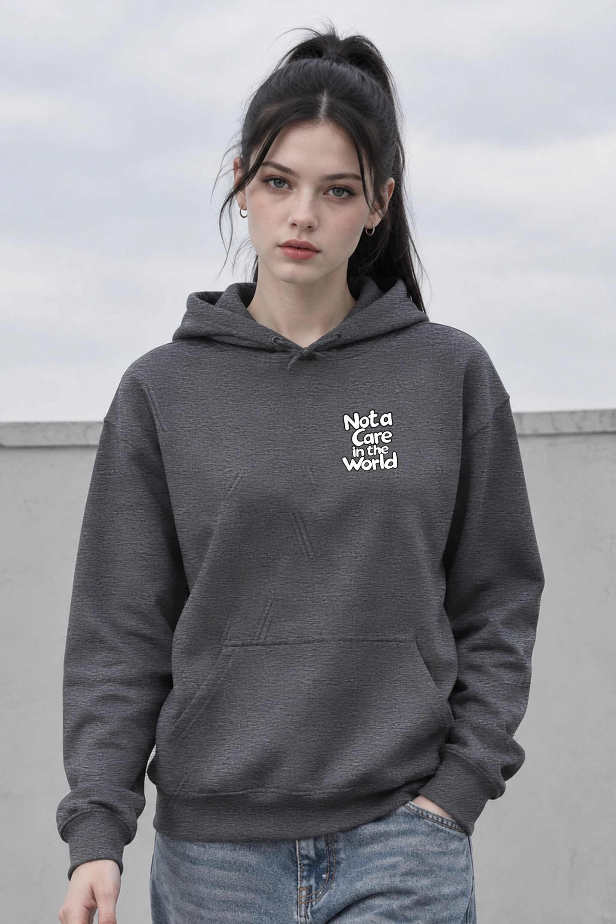 "Not a Care" 1 Pullover Hoodie